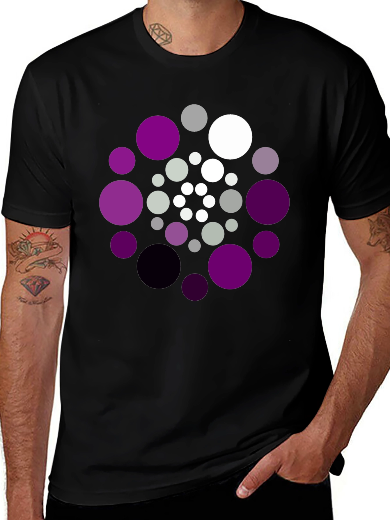 Abstract Circle Pattern T-Shirt - Unique Design Tee