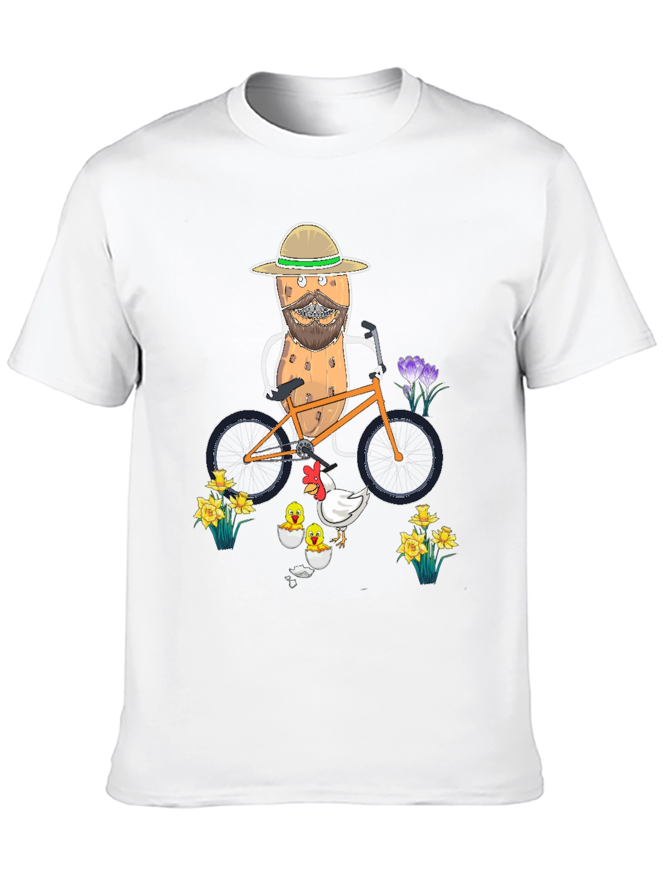 Novelty Potato & Chicken Graphic T-Shirt