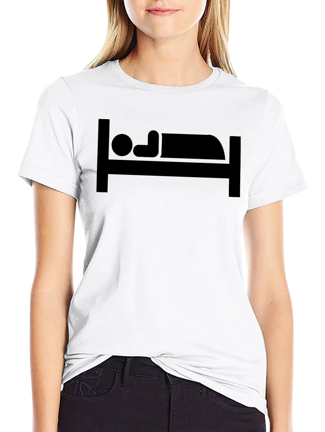 Sleep Icon Graphic Tee - Black Cotton Comfort
