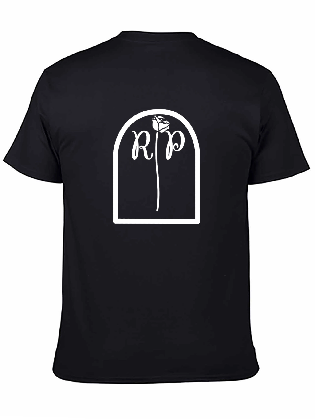 RIP Tombstone Graphic Tee - Black Cotton T-Shirt