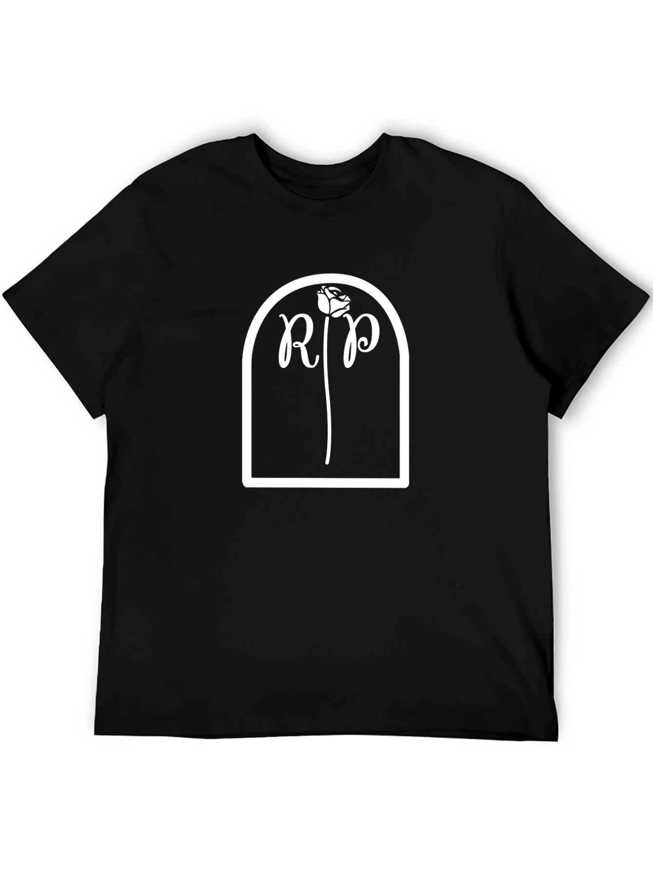 RIP Tombstone Graphic Tee - Black Cotton T-Shirt