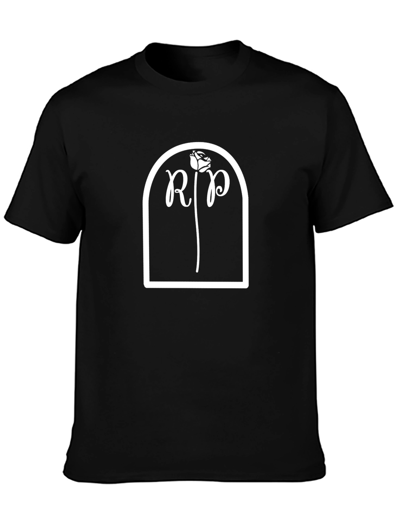 RIP Tombstone Graphic Tee - Black Cotton T-Shirt