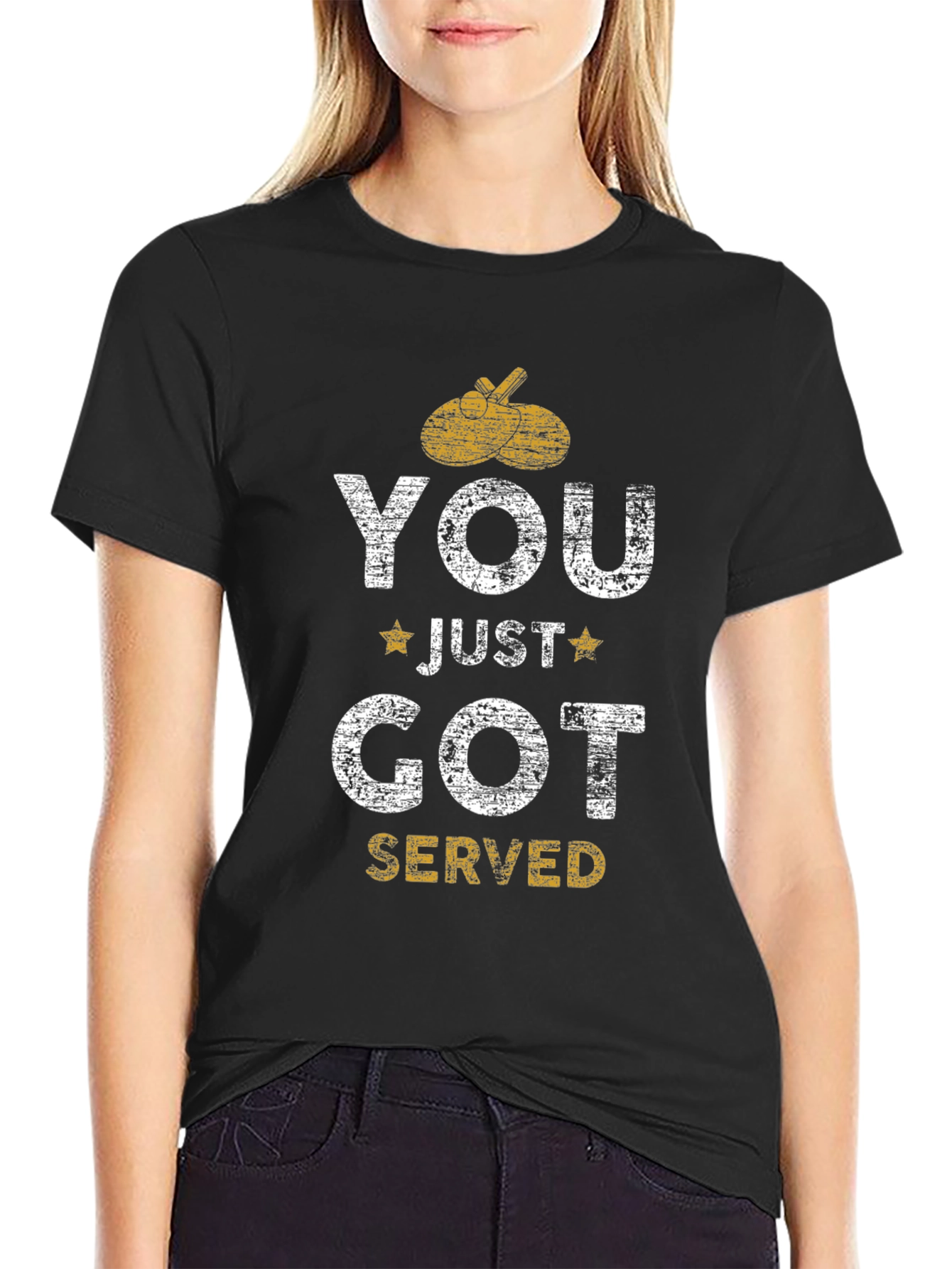 You Just Got Served Black T-Shirt - Table Tennis