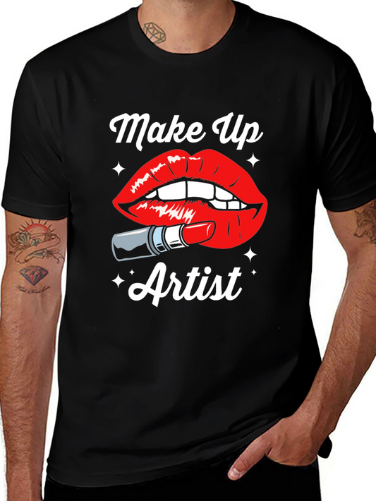 Makeup Artist Graphic T-Shirt - Black Cotton Tee