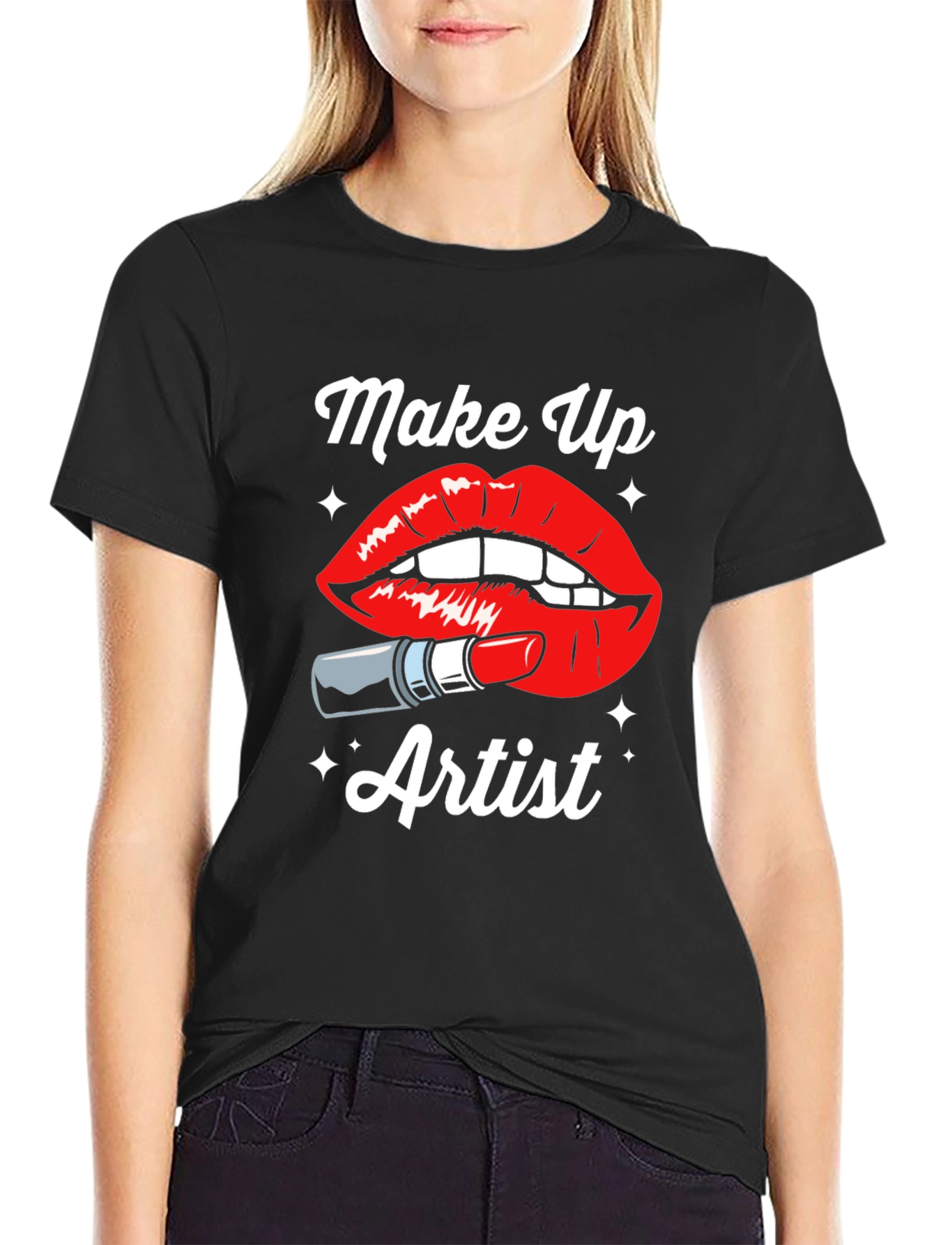 Makeup Artist Graphic T-Shirt - Black Cotton Tee