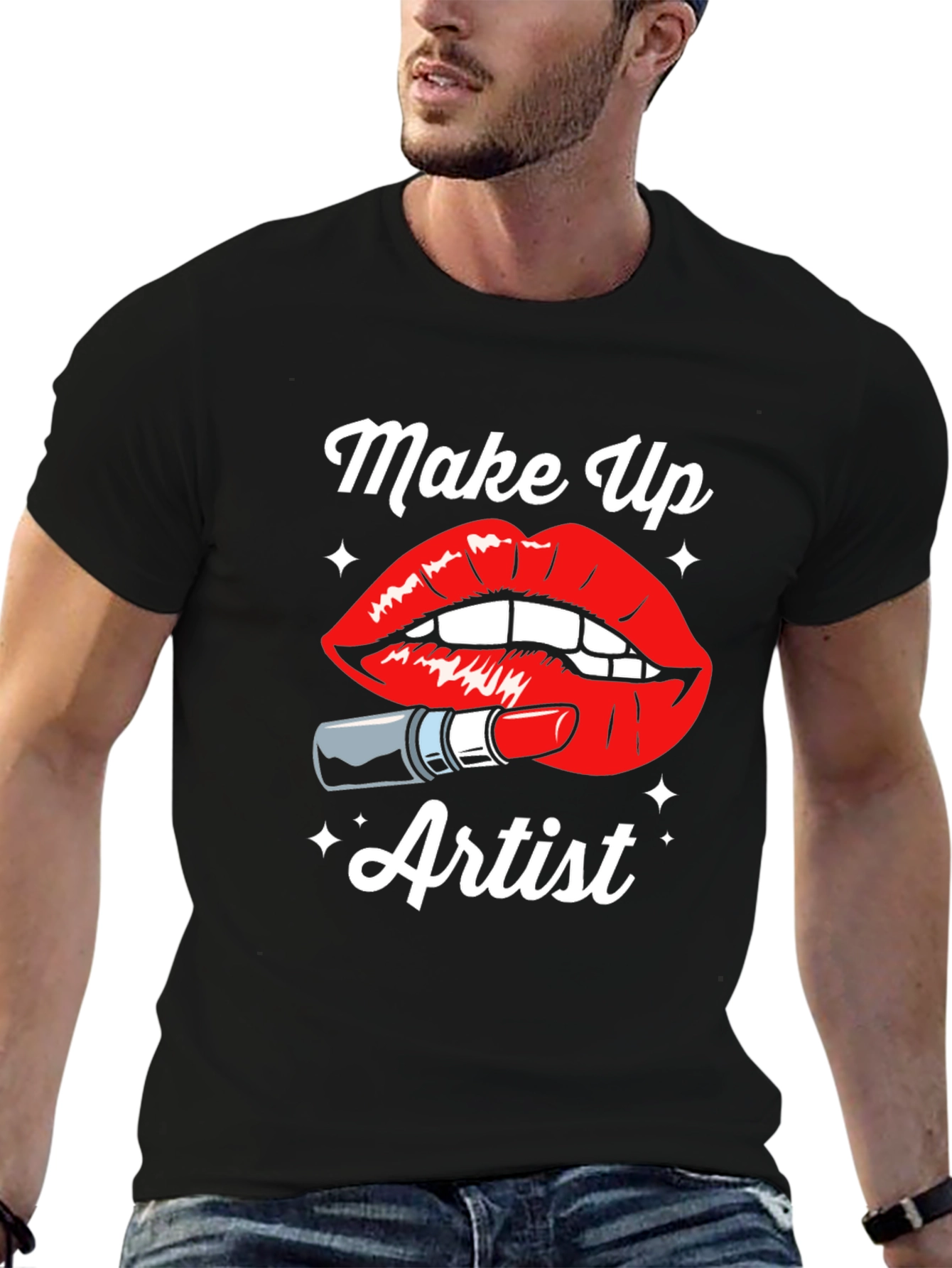 Makeup Artist Graphic T-Shirt - Black Cotton Tee