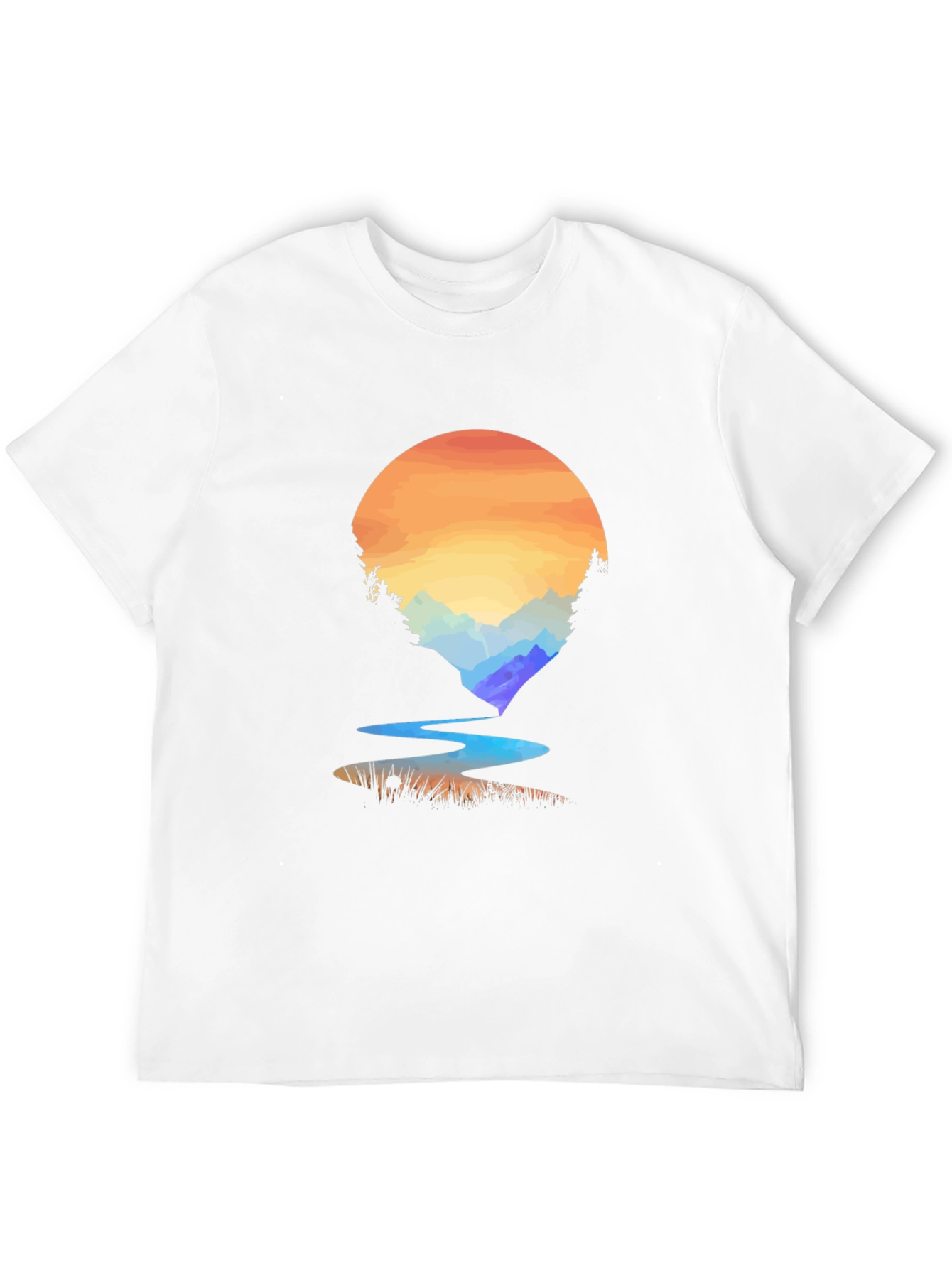 Sunset River Graphic T-Shirt - Nature Inspired Design
