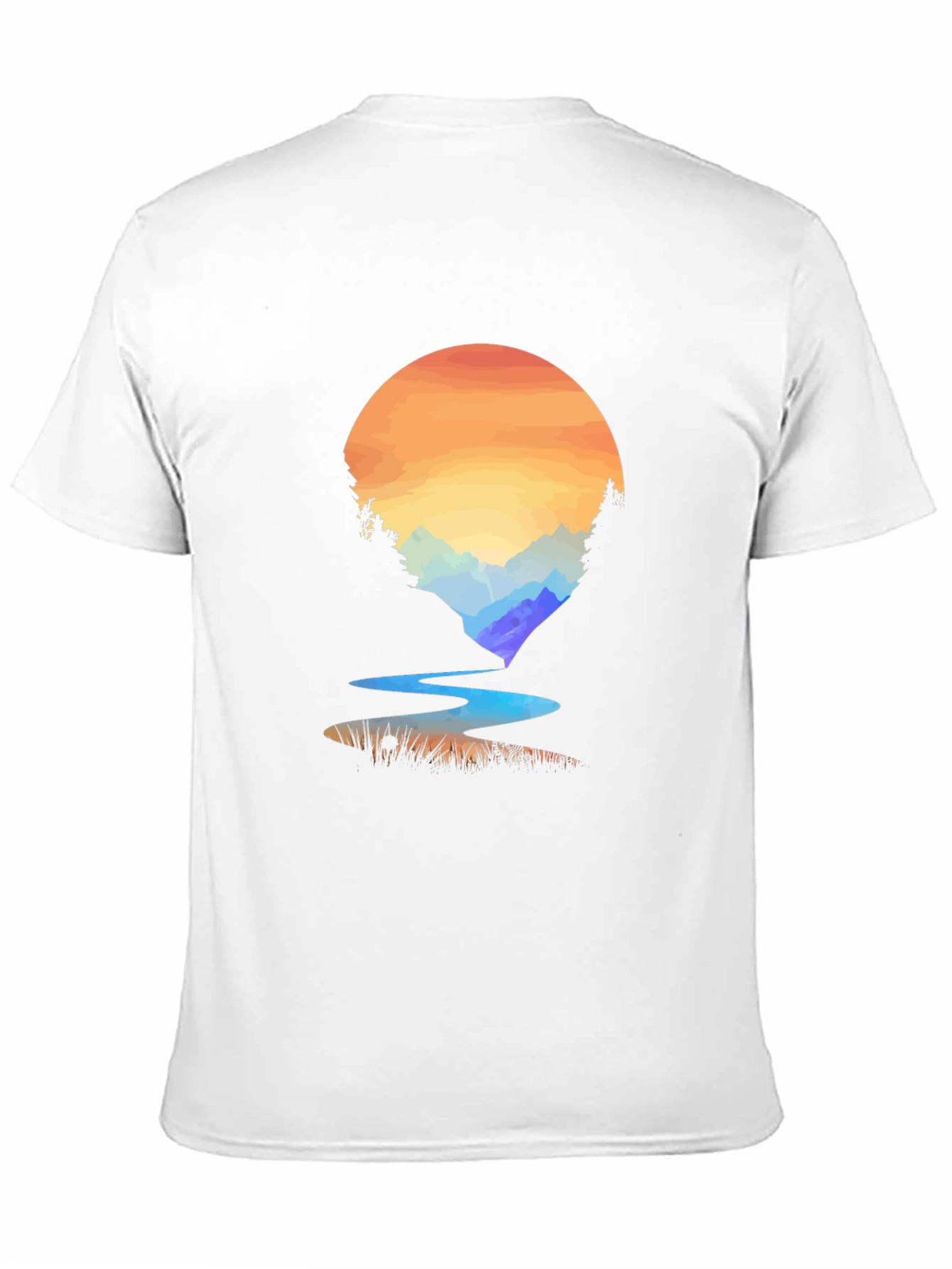 Sunset River Graphic T-Shirt - Nature Inspired Design