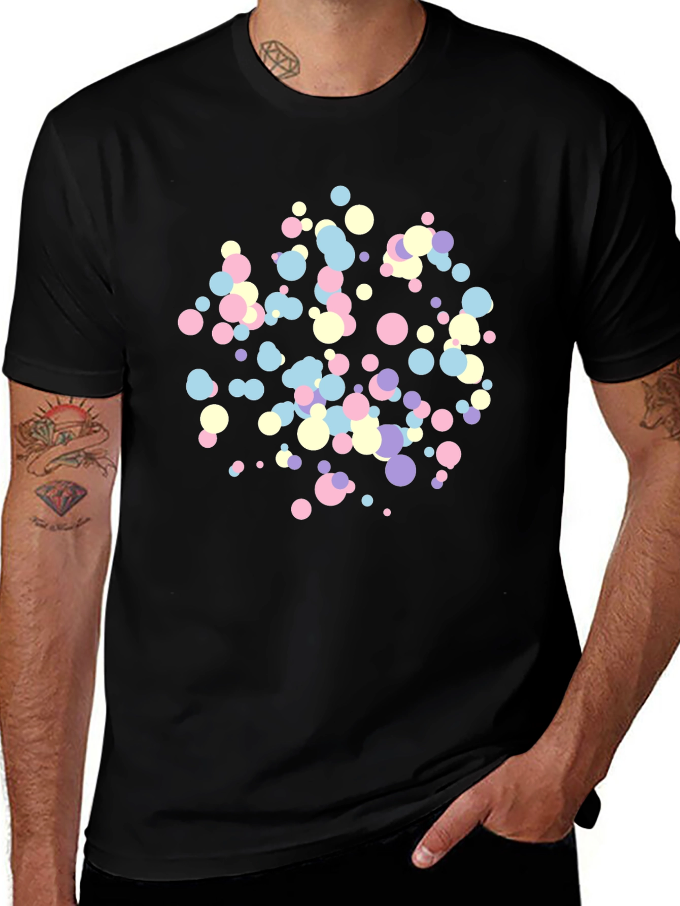 Confetti Dot Black T-Shirt