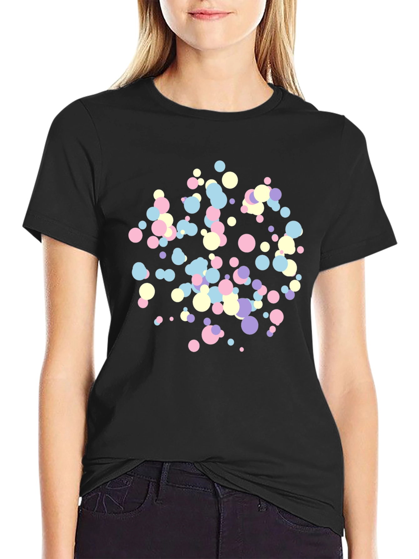 Confetti Dot Black T-Shirt