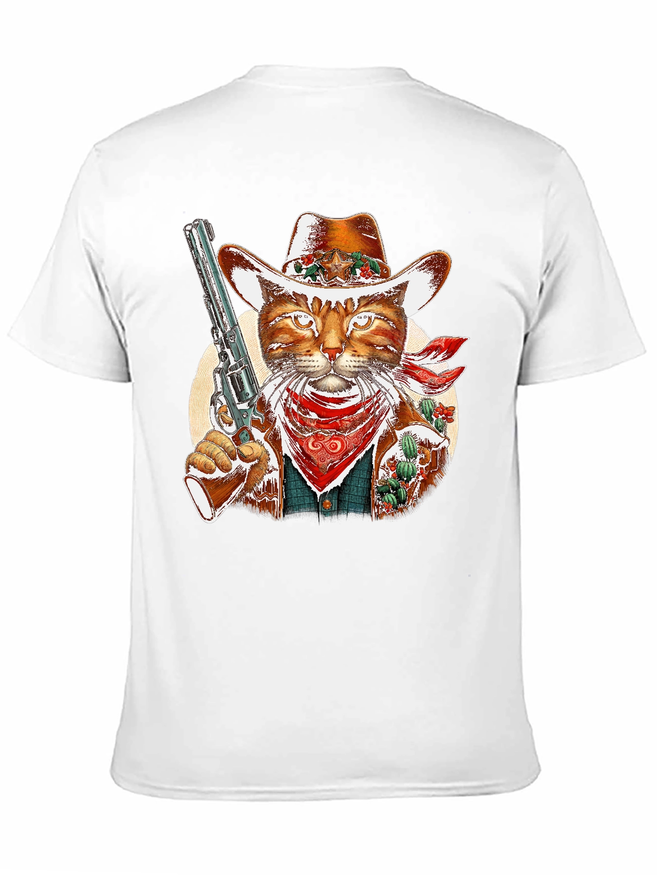 Cowboy Cat Graphic Tee - Western Style Unisex T-Shirt