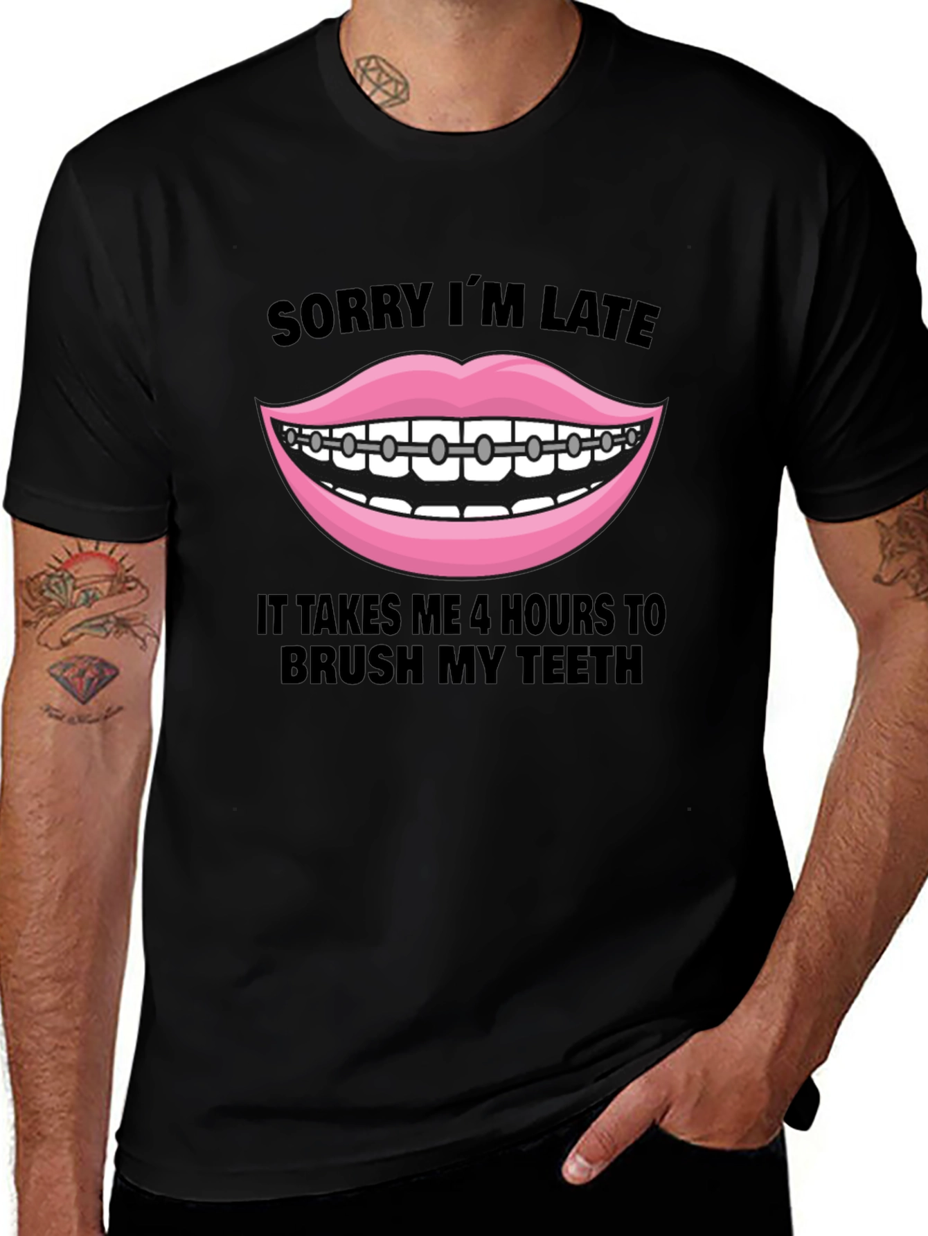 Funny Braces Teeth Graphic Tee