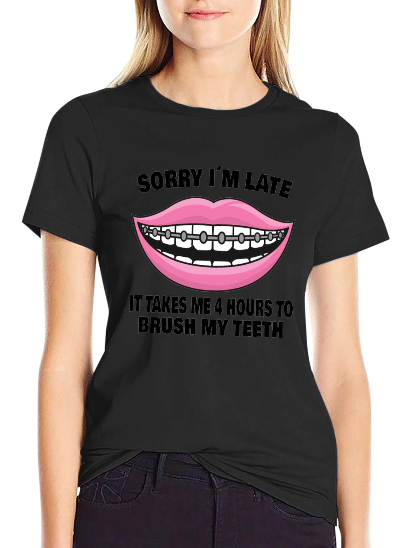 Funny Braces Teeth Graphic Tee
