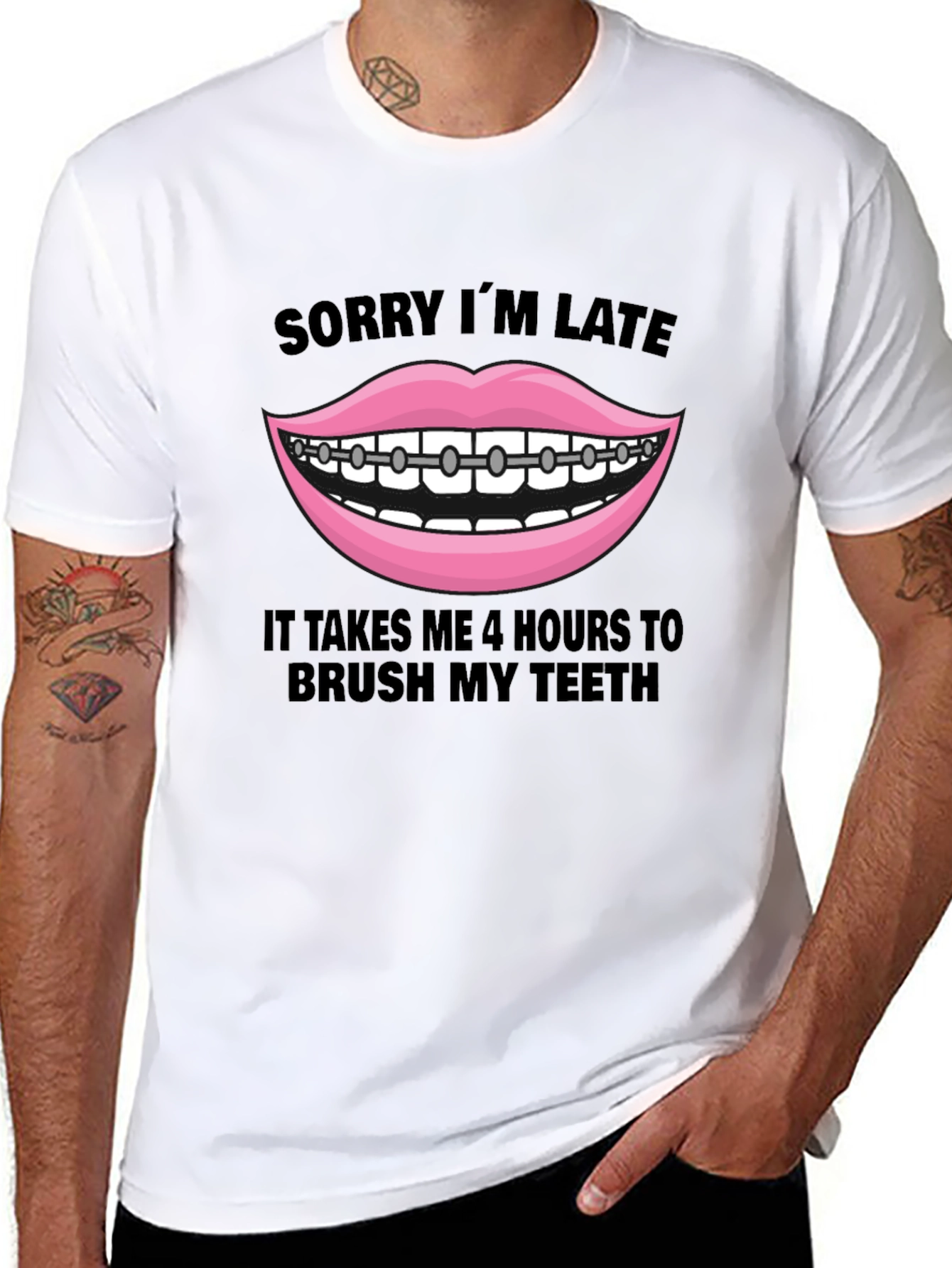 Funny Braces Teeth Graphic Tee