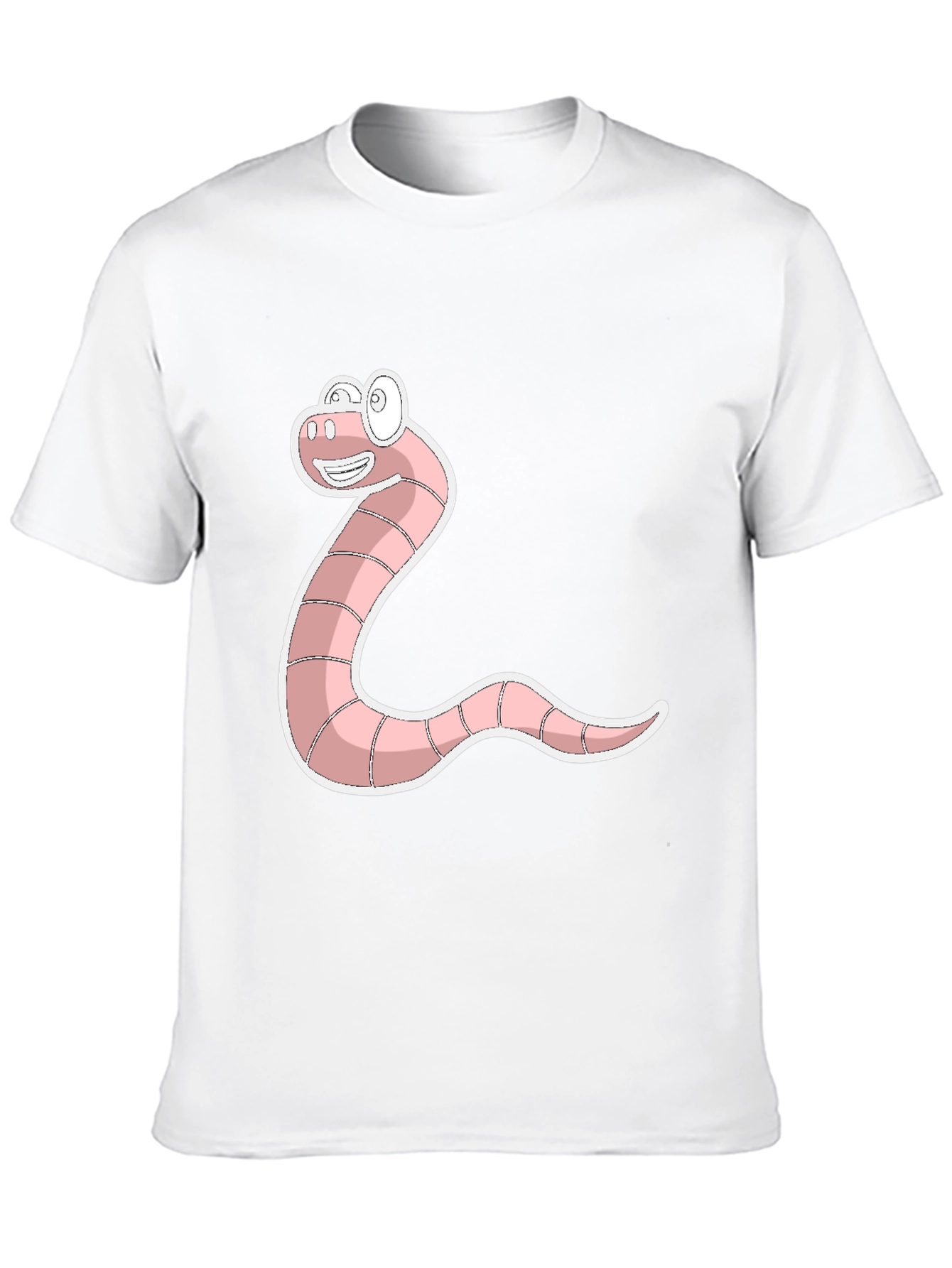 Funny Worm Graphic Tee - Black Cotton T-Shirt