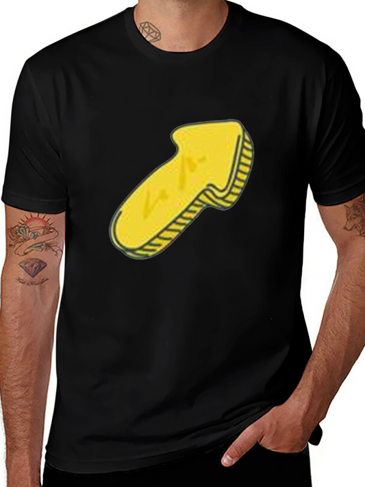 Mens Black T-Shirt with Yellow Arrow Graphic