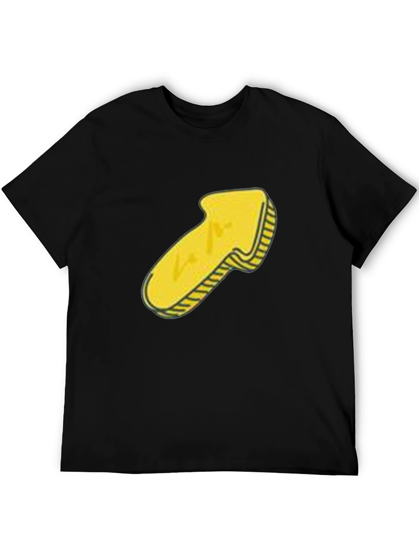 Mens Black T-Shirt with Yellow Arrow Graphic