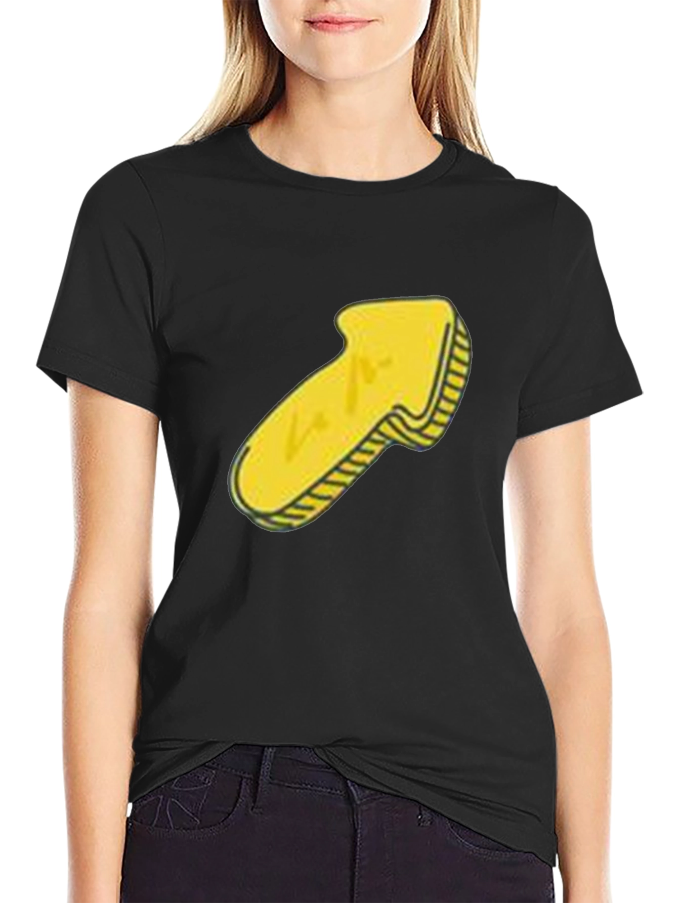 Mens Black T-Shirt with Yellow Arrow Graphic