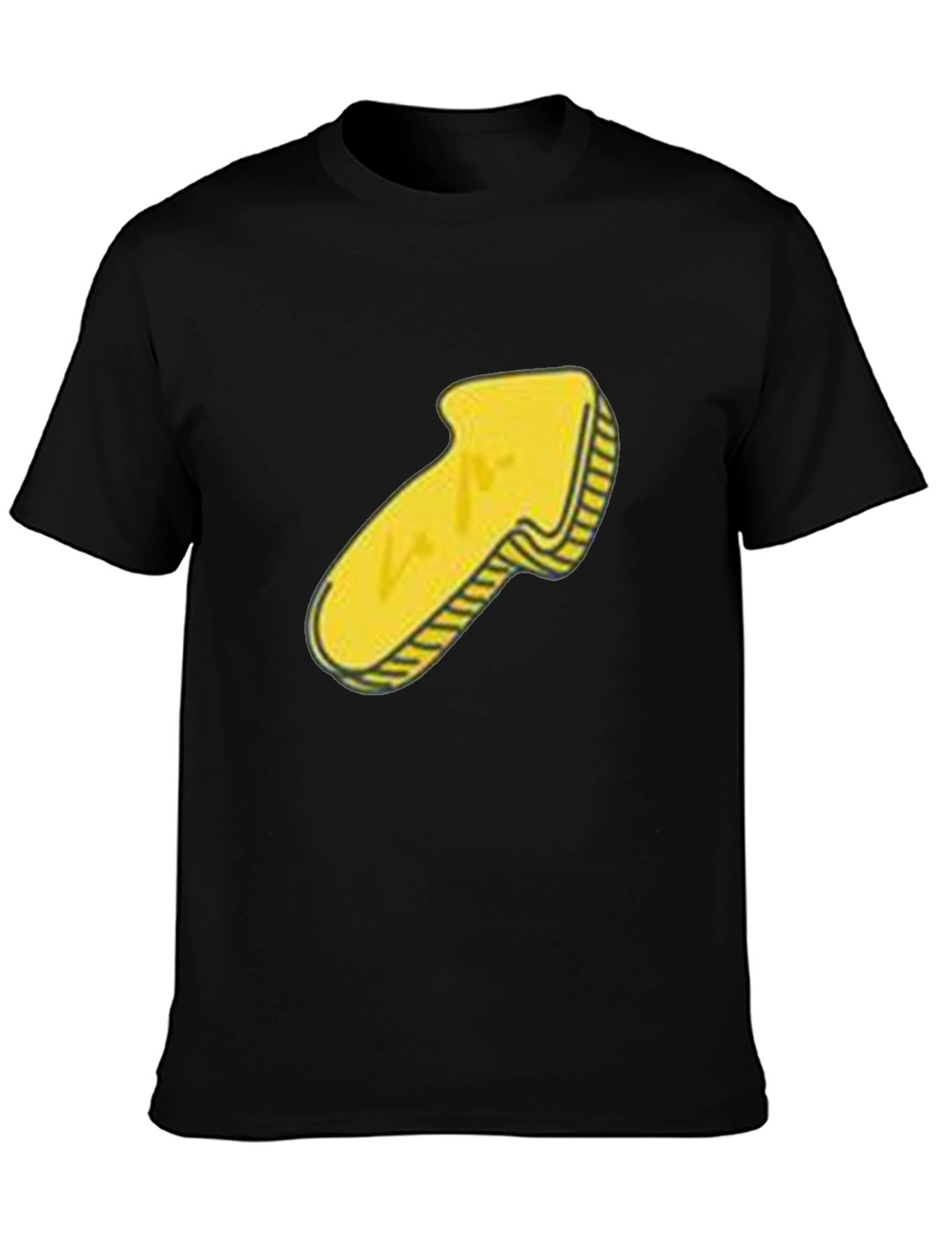 Mens Black T-Shirt with Yellow Arrow Graphic