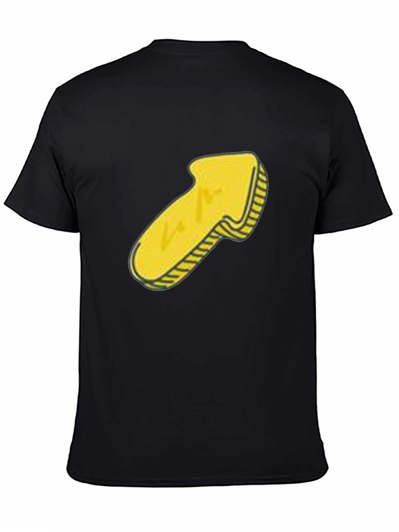 Mens Black T-Shirt with Yellow Arrow Graphic