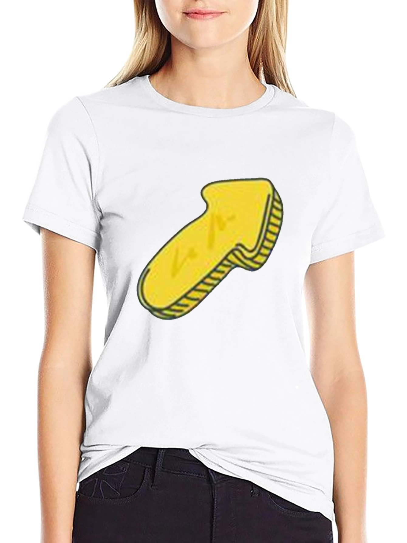 Mens Black T-Shirt with Yellow Arrow Graphic