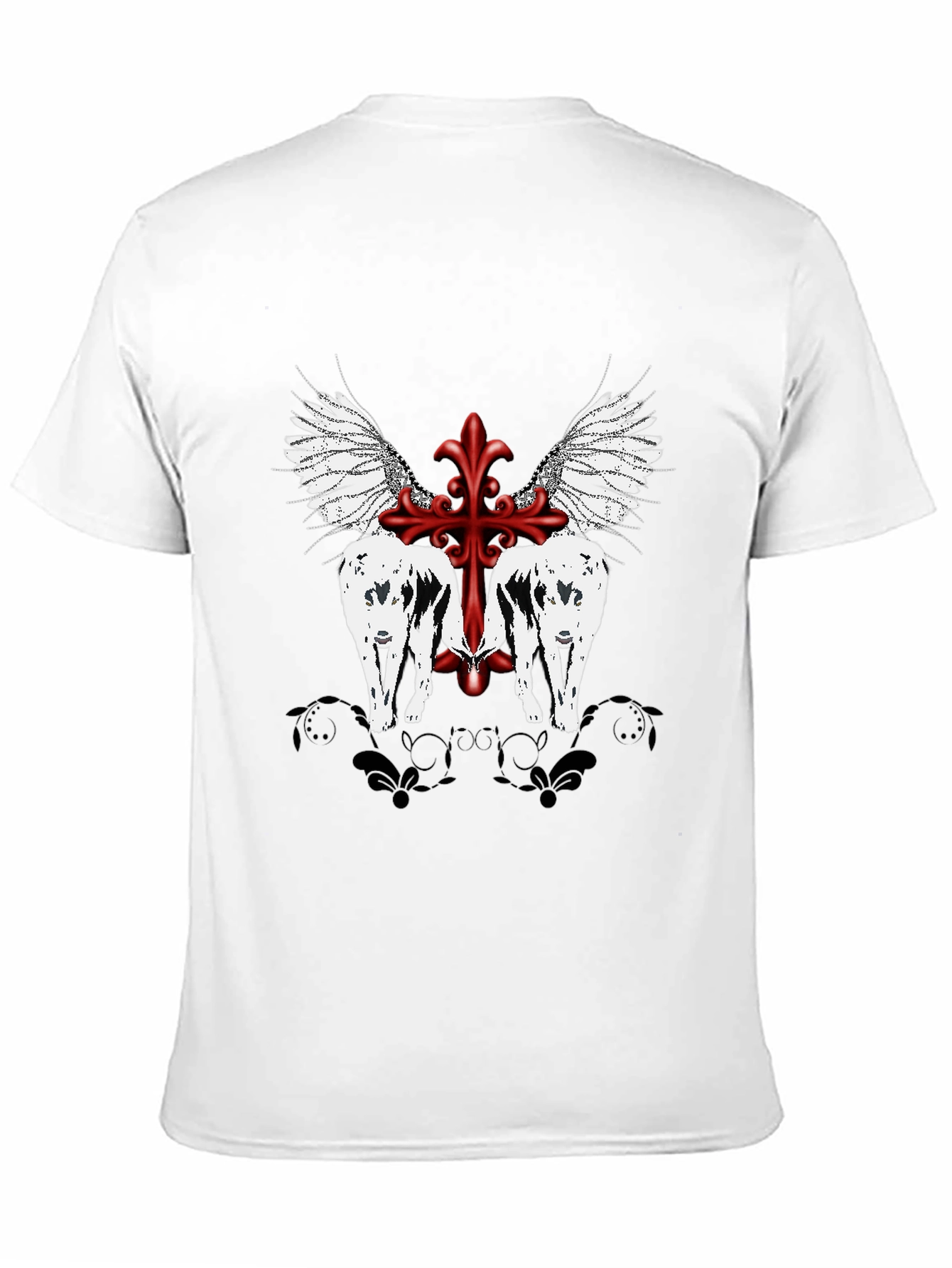 Graphic Tee - Wings & Cross Design