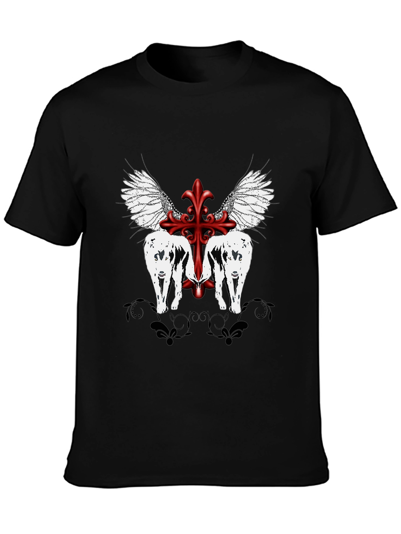 Graphic Tee - Wings & Cross Design