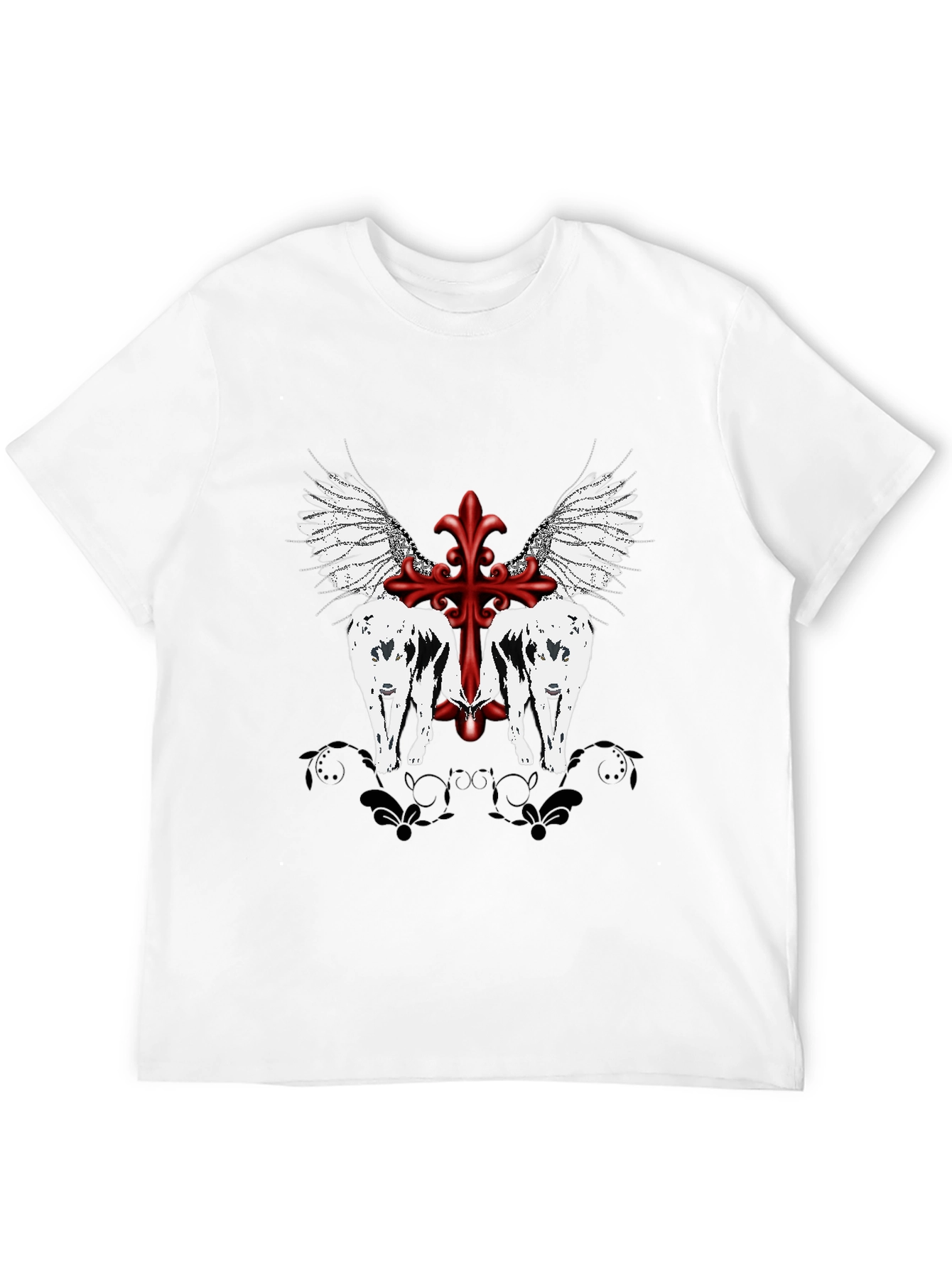 Graphic Tee - Wings & Cross Design