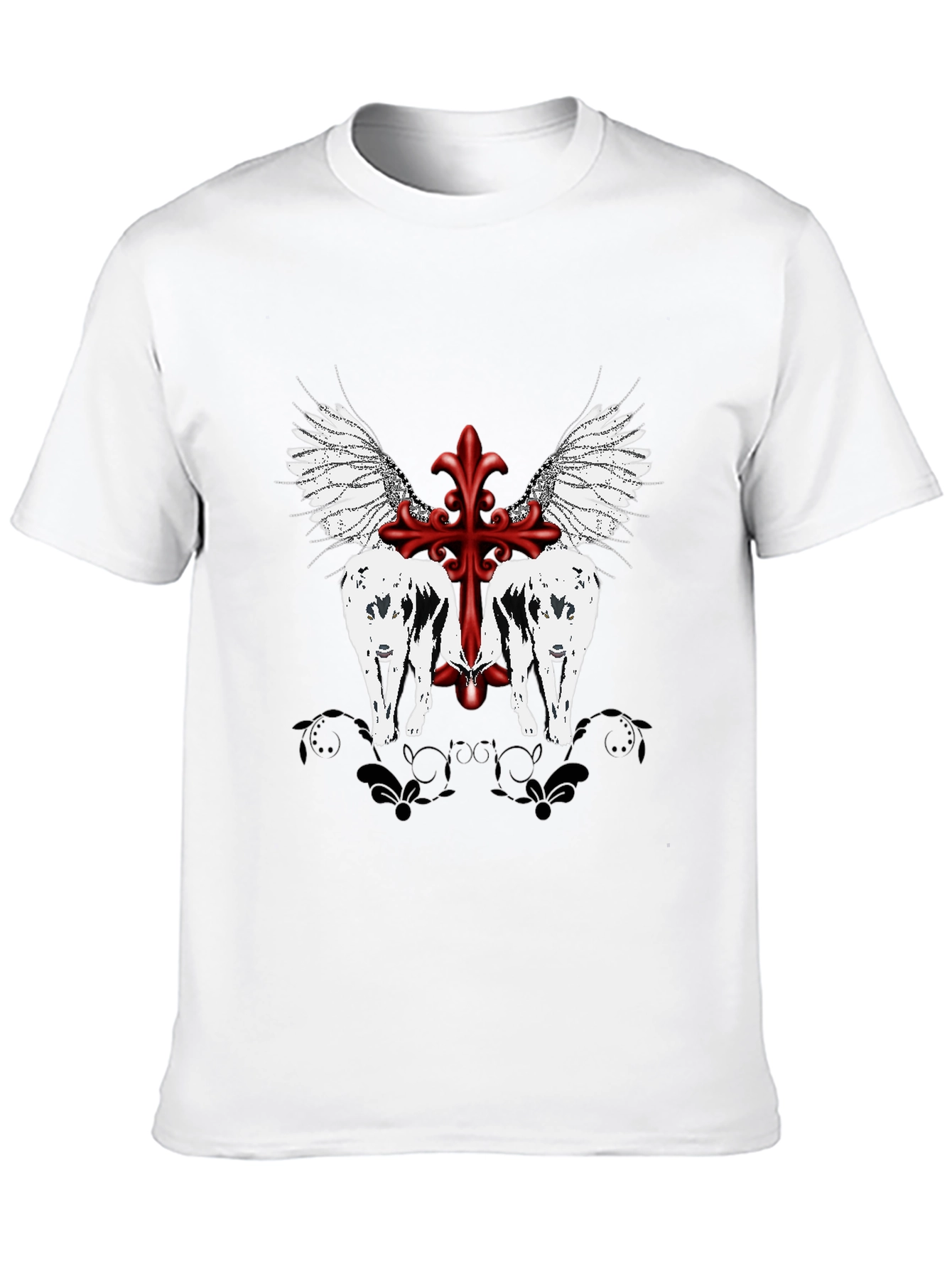 Graphic Tee - Wings & Cross Design