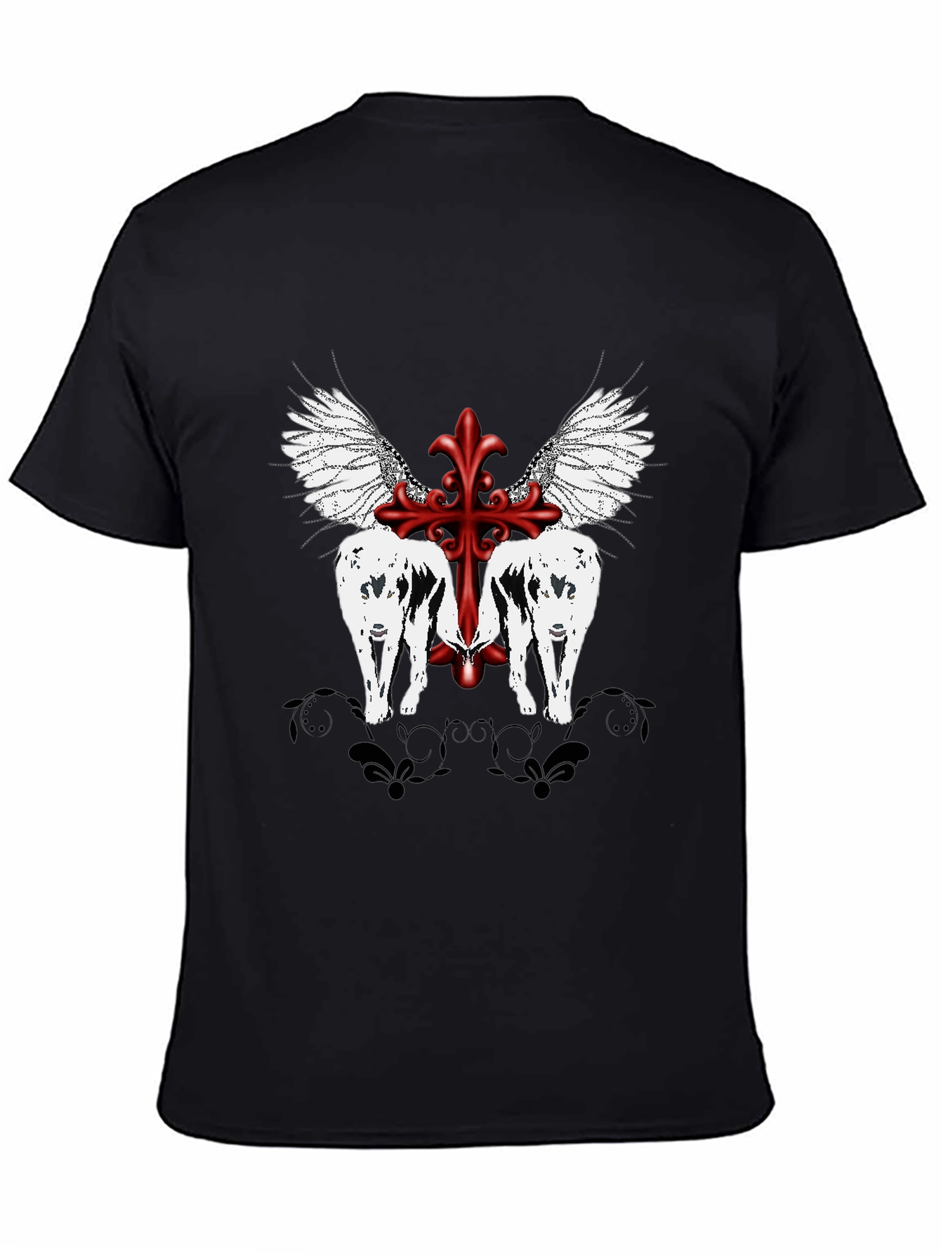 Graphic Tee - Wings & Cross Design