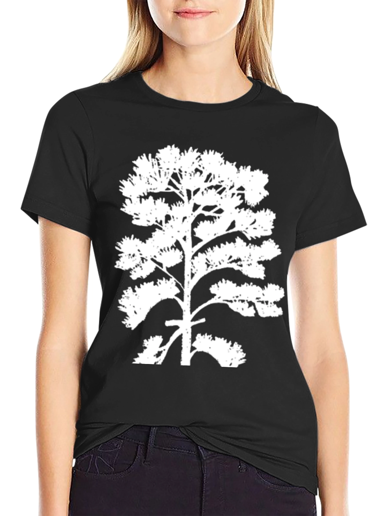 Tree Graphic Tee - Black Cotton T-Shirt