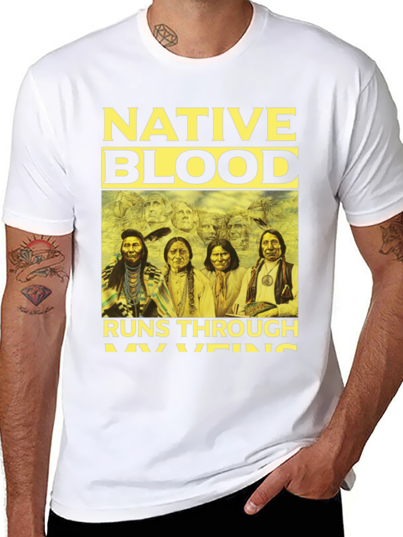 Native Blood Runs Through My Veins Graphic Tee
