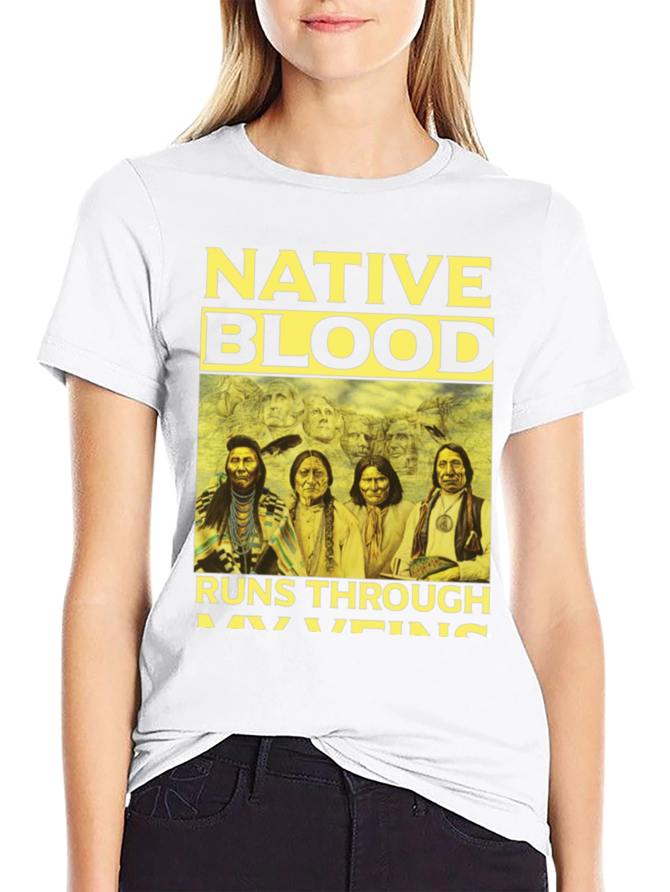 Native Blood Runs Through My Veins Graphic Tee
