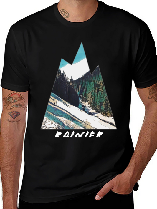 Rainier Mountain Graphic Tee - Black