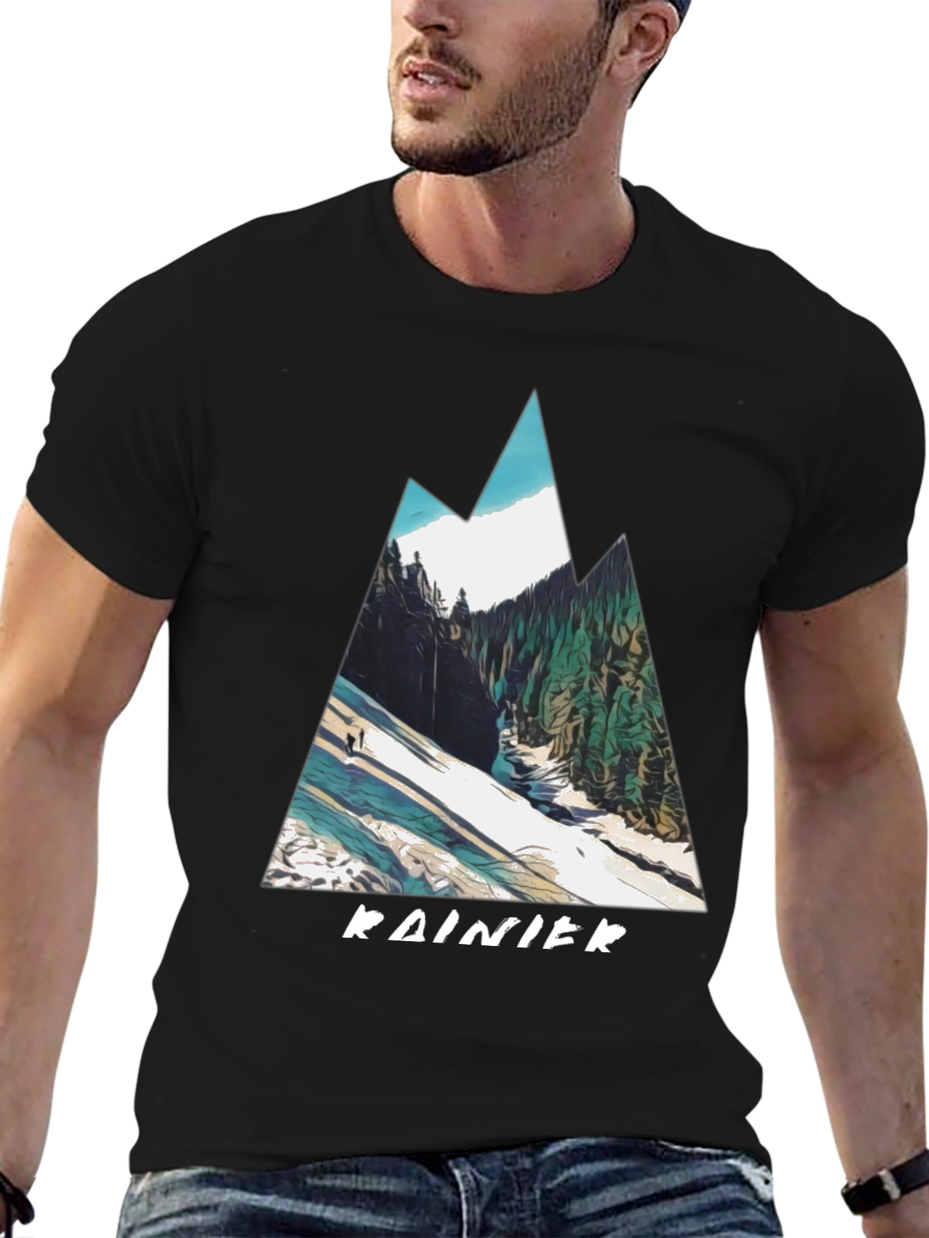 Rainier Mountain Graphic Tee - Black