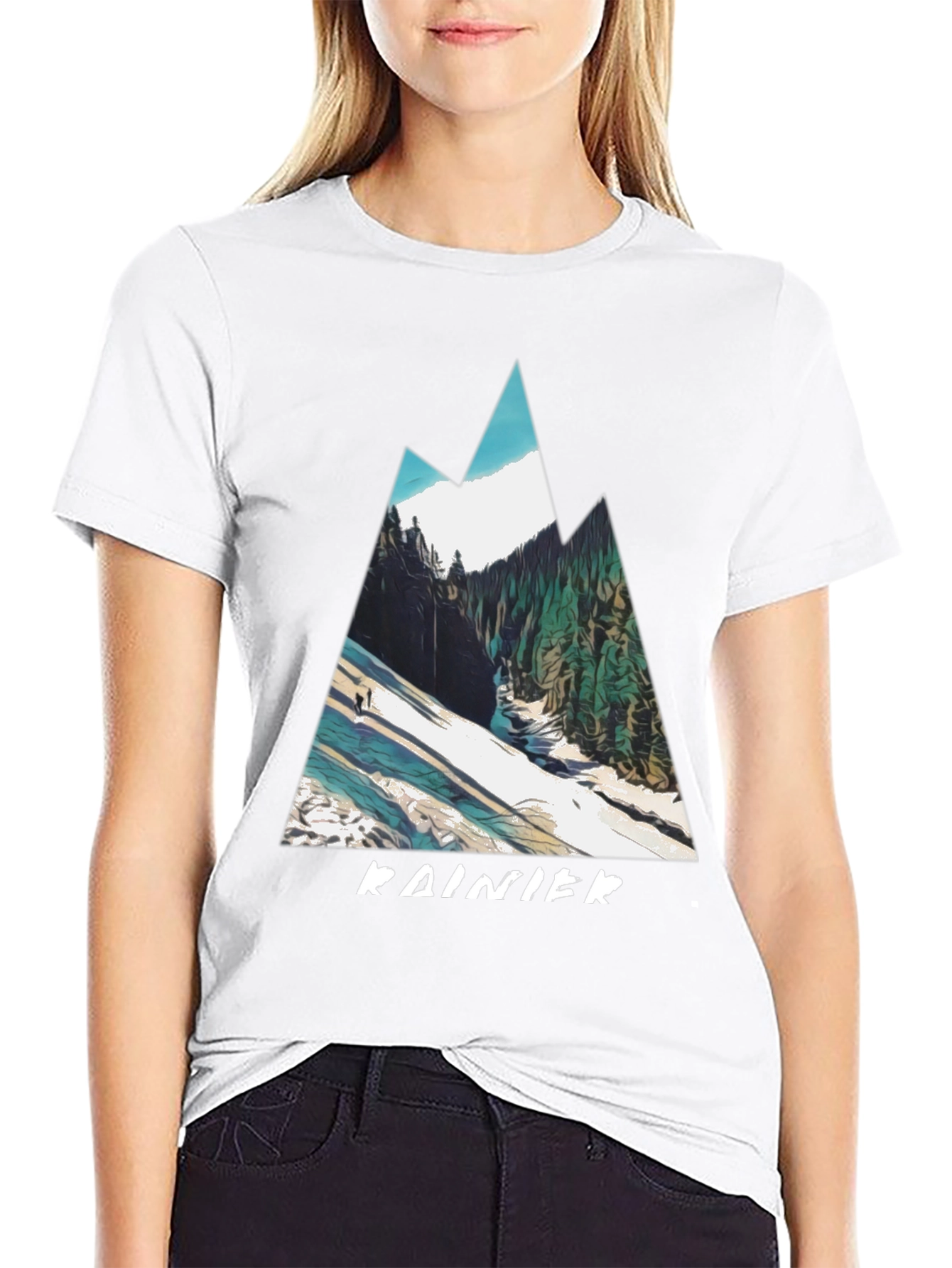 Rainier Mountain Graphic Tee - Black