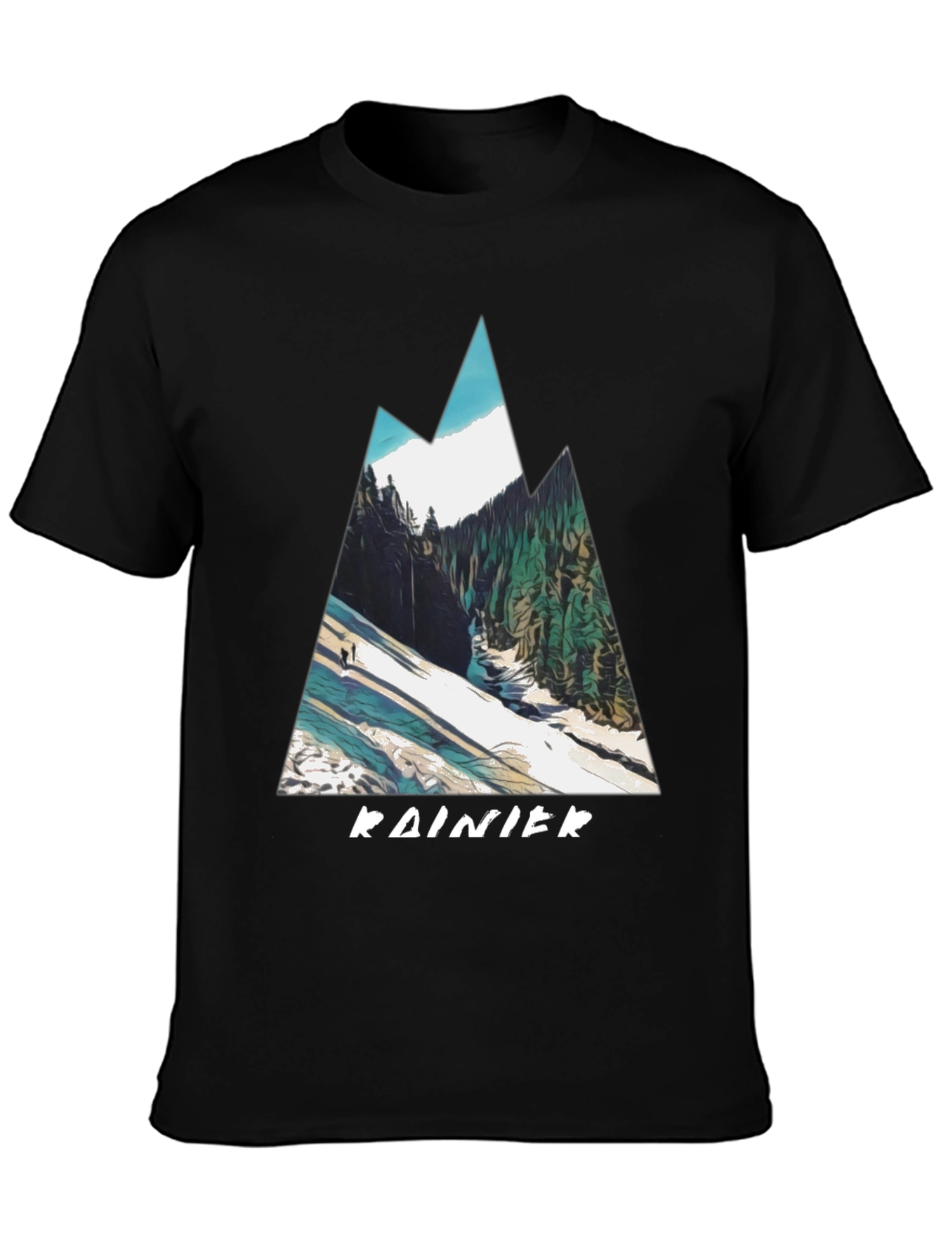 Rainier Mountain Graphic Tee - Black