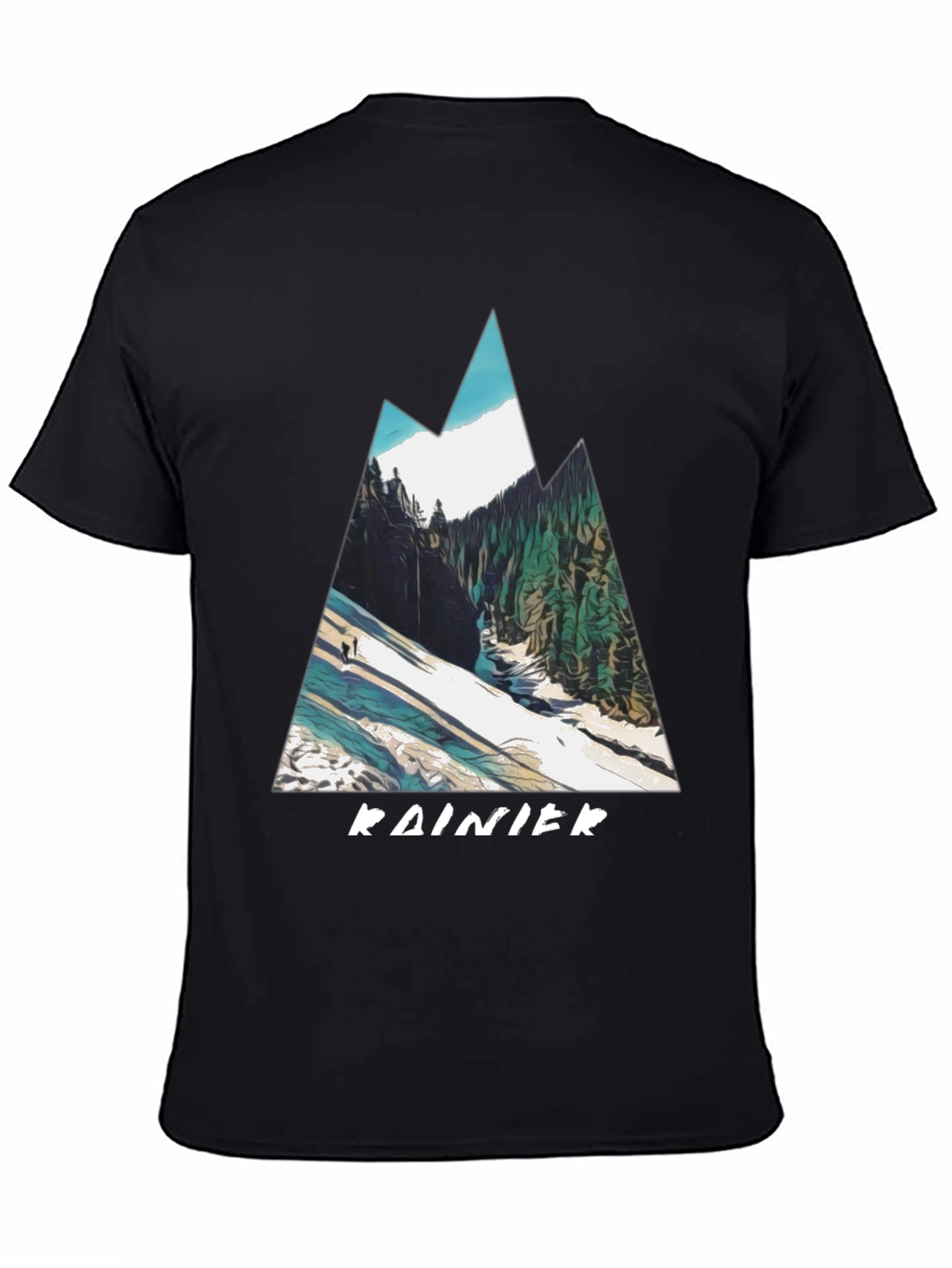 Rainier Mountain Graphic Tee - Black