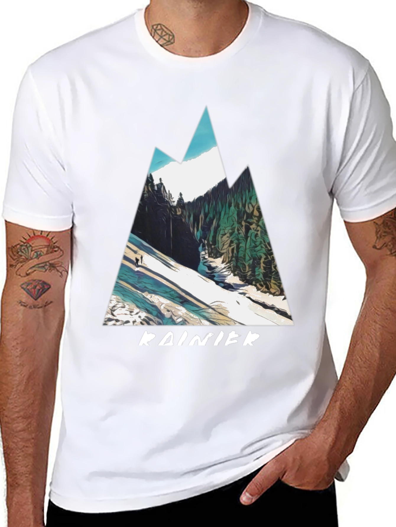 Rainier Mountain Graphic Tee - Black