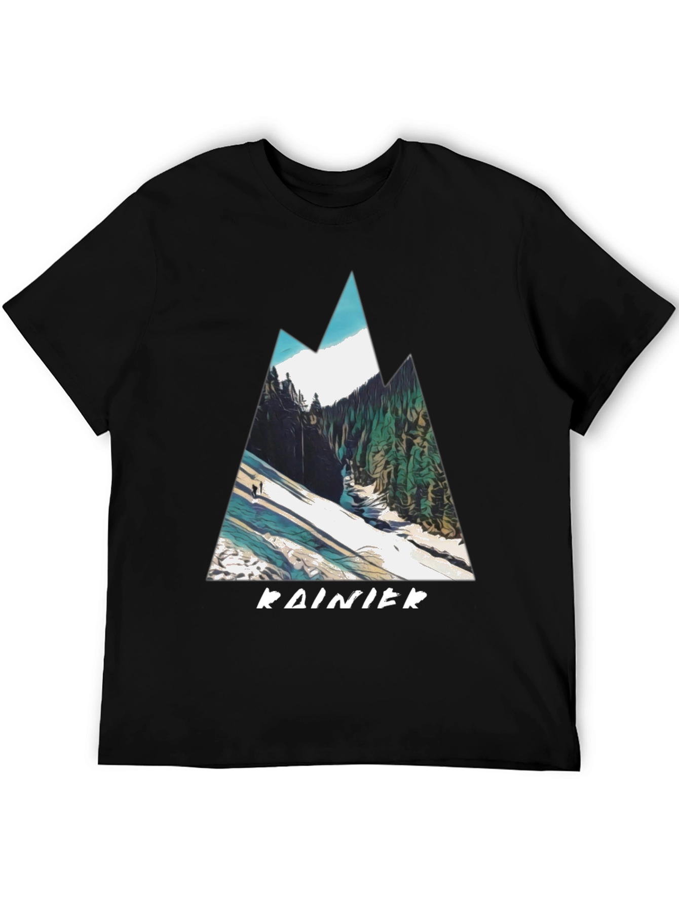 Rainier Mountain Graphic Tee - Black