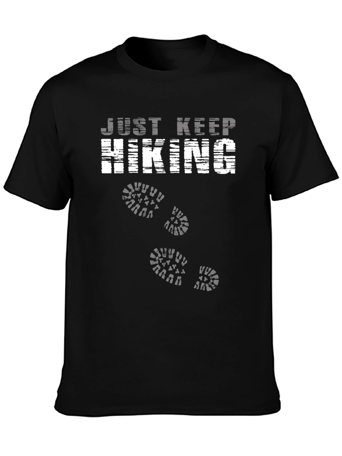 Just Keep Hiking Graphic Tee - Black