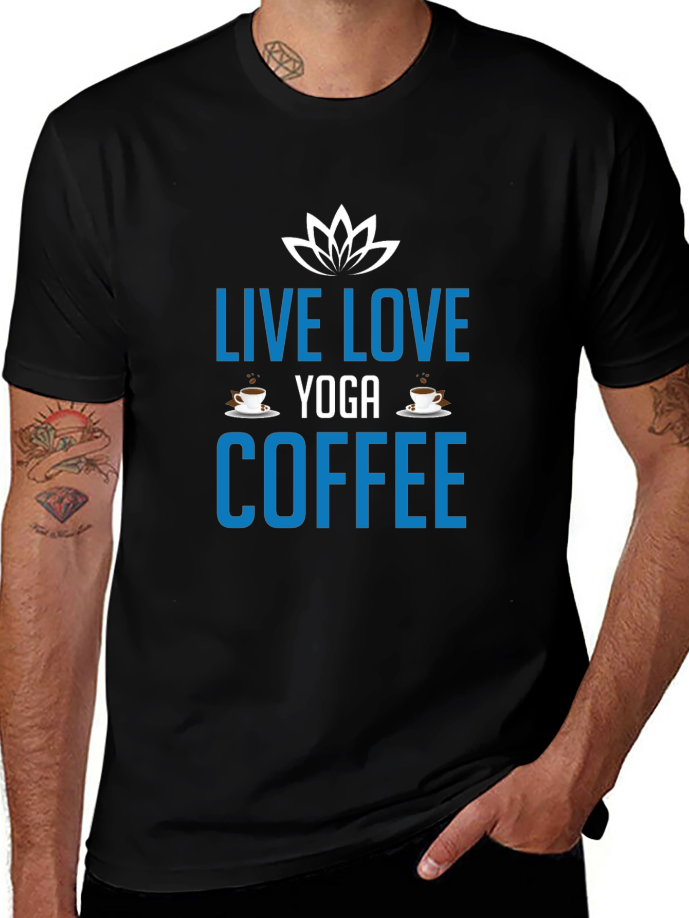 Live Love Yoga Coffee Black Graphic Tee