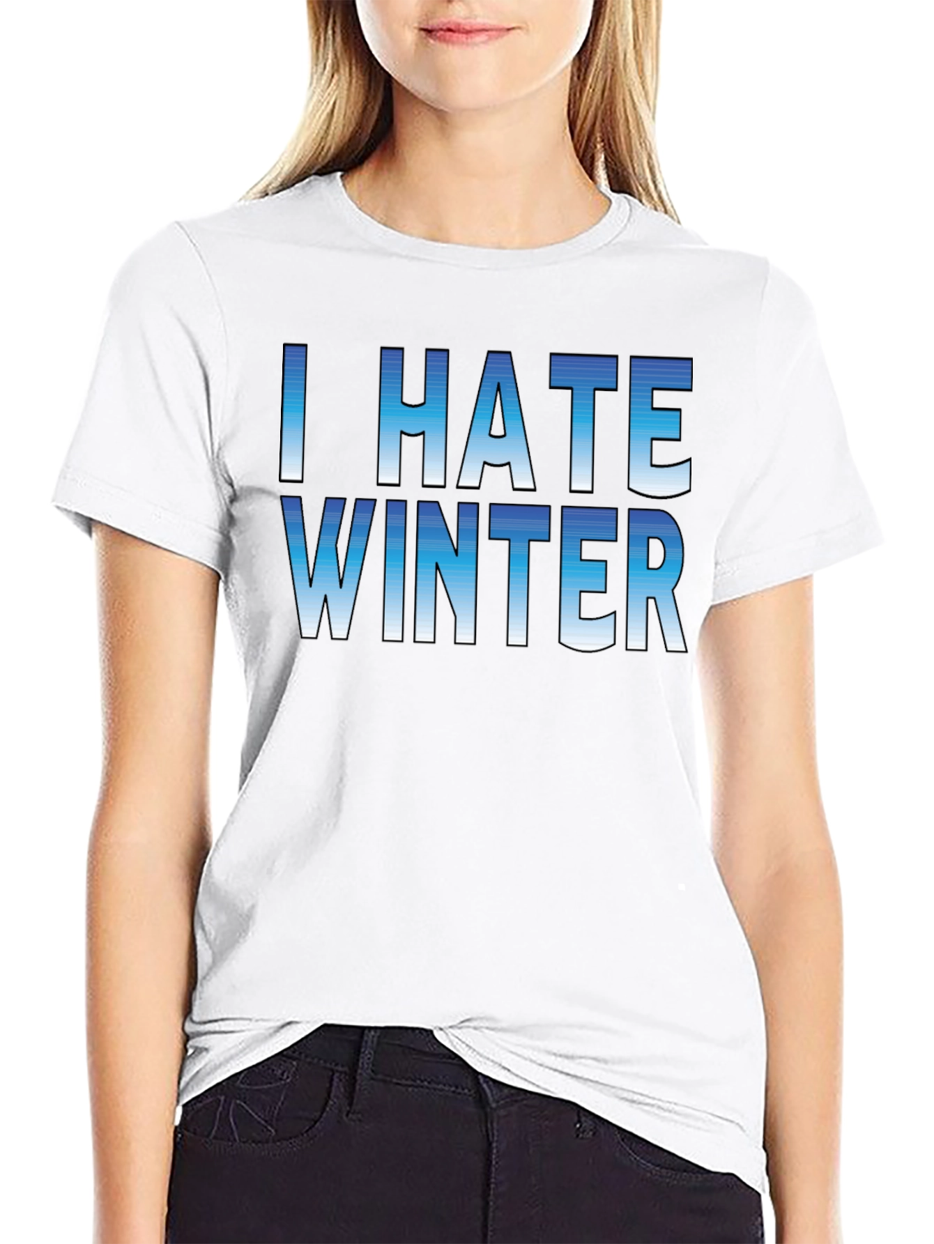 I Hate Winter Graphic Tee - Unisex Black T-Shirt