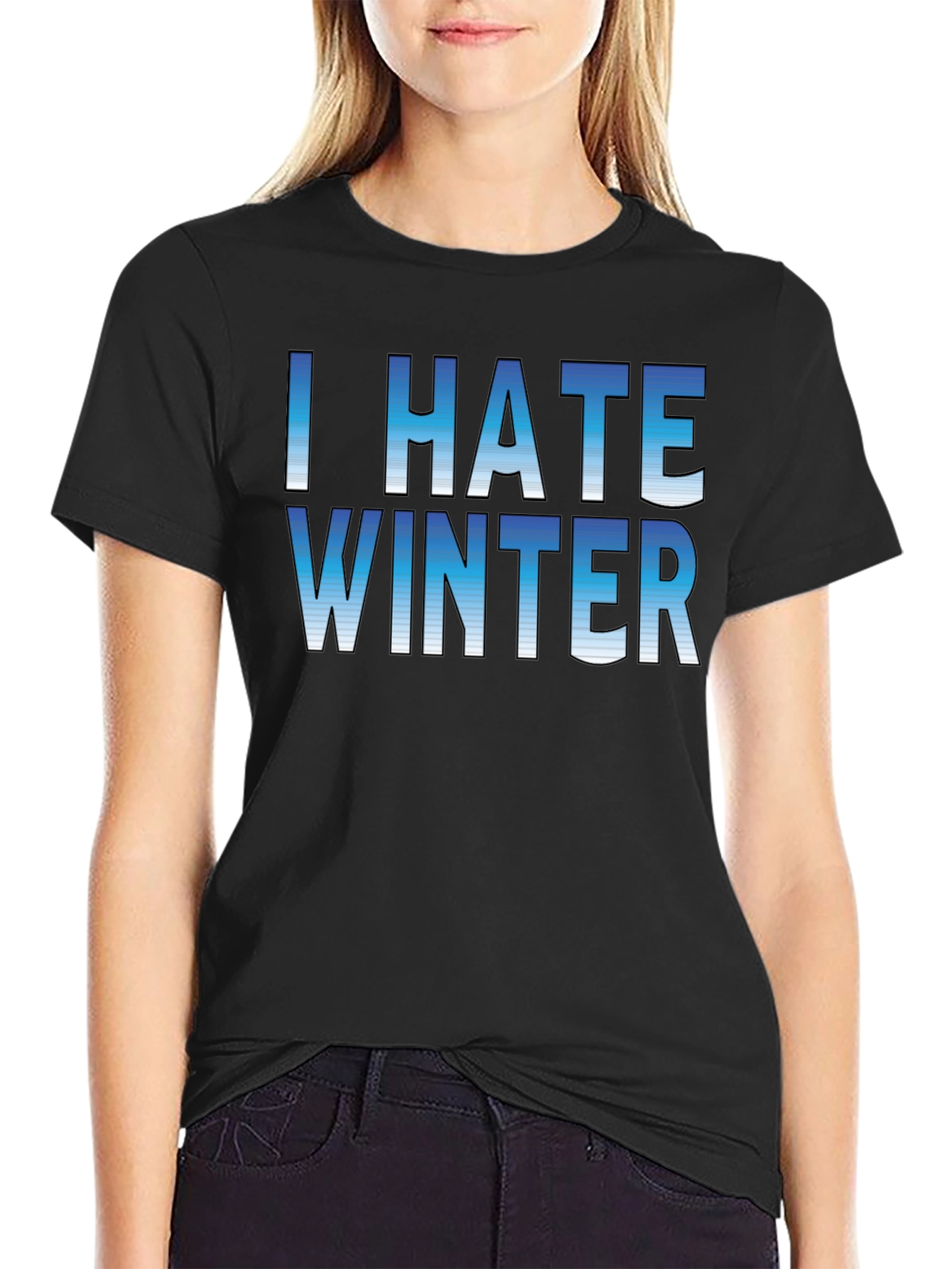 I Hate Winter Graphic Tee - Unisex Black T-Shirt