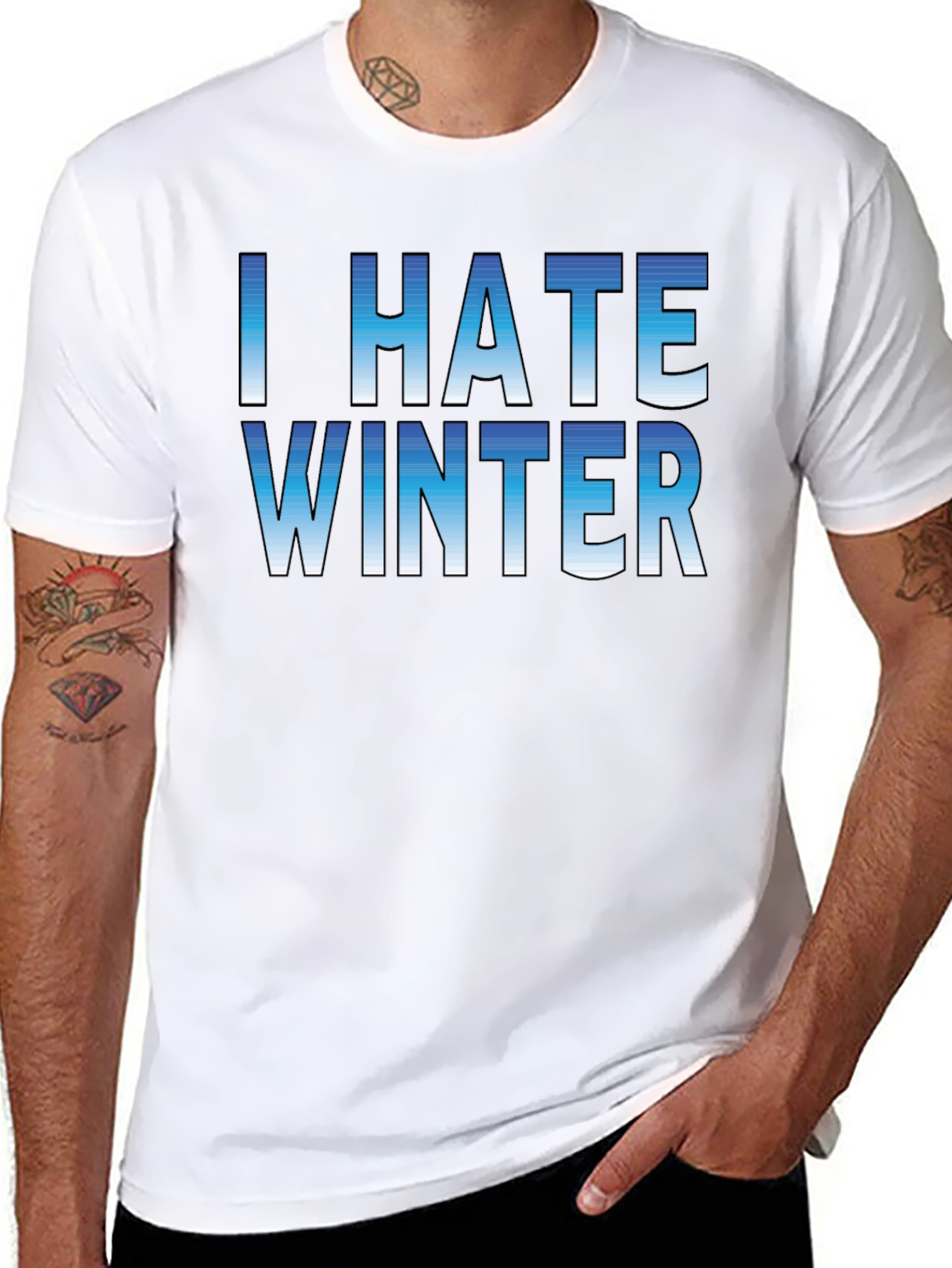 I Hate Winter Graphic Tee - Unisex Black T-Shirt