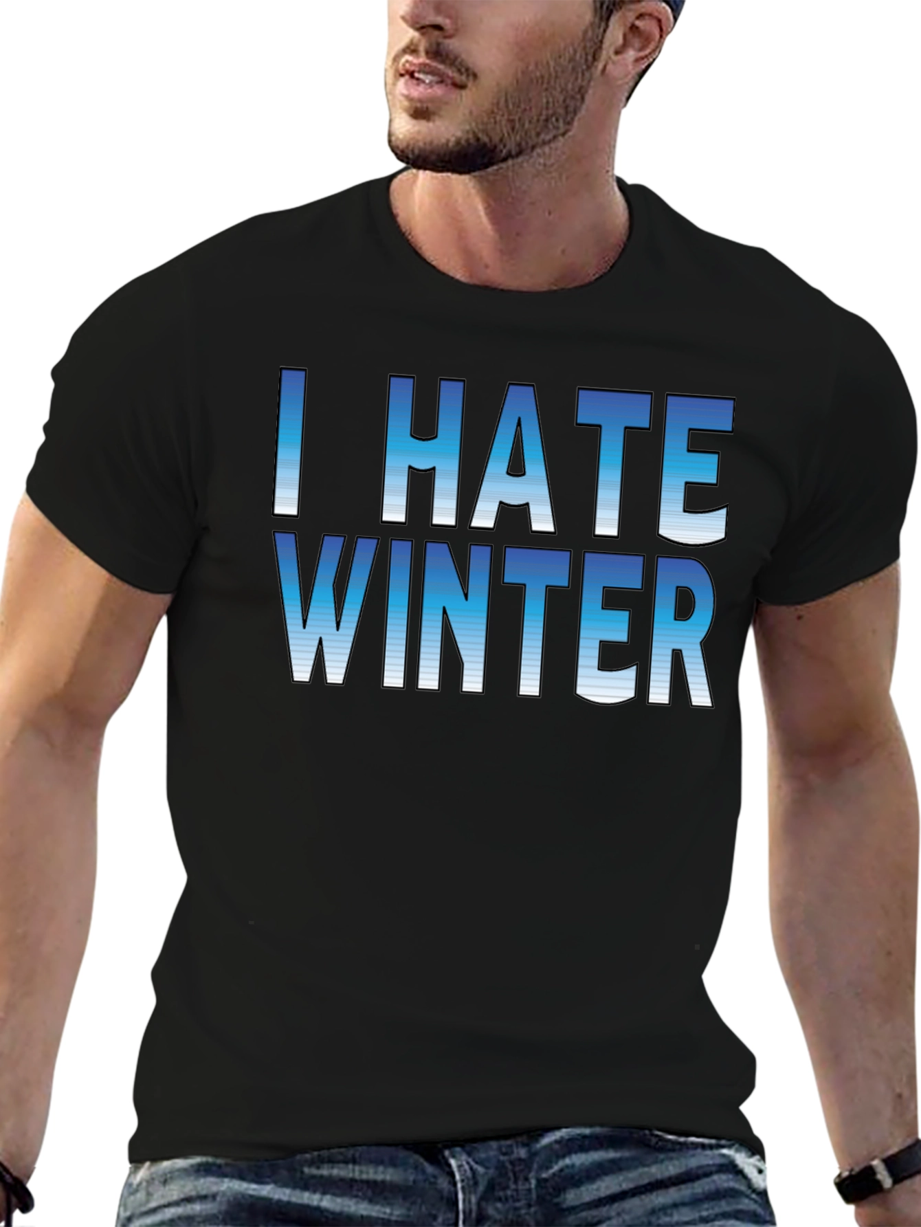 I Hate Winter Graphic Tee - Unisex Black T-Shirt