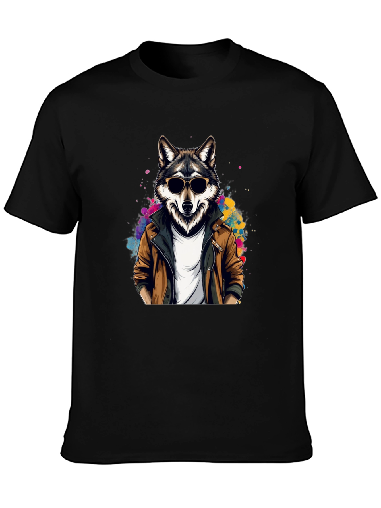 Cool Wolf in Leather Jacket T-Shirt