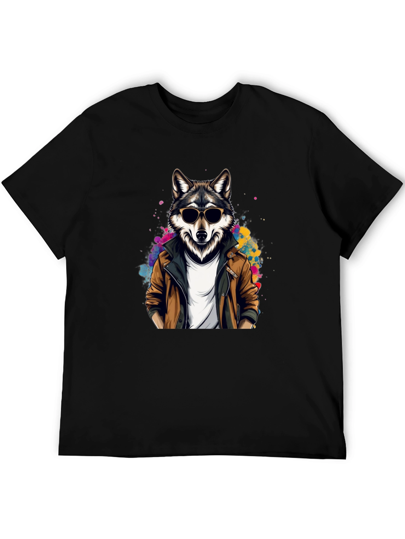 Cool Wolf in Leather Jacket T-Shirt