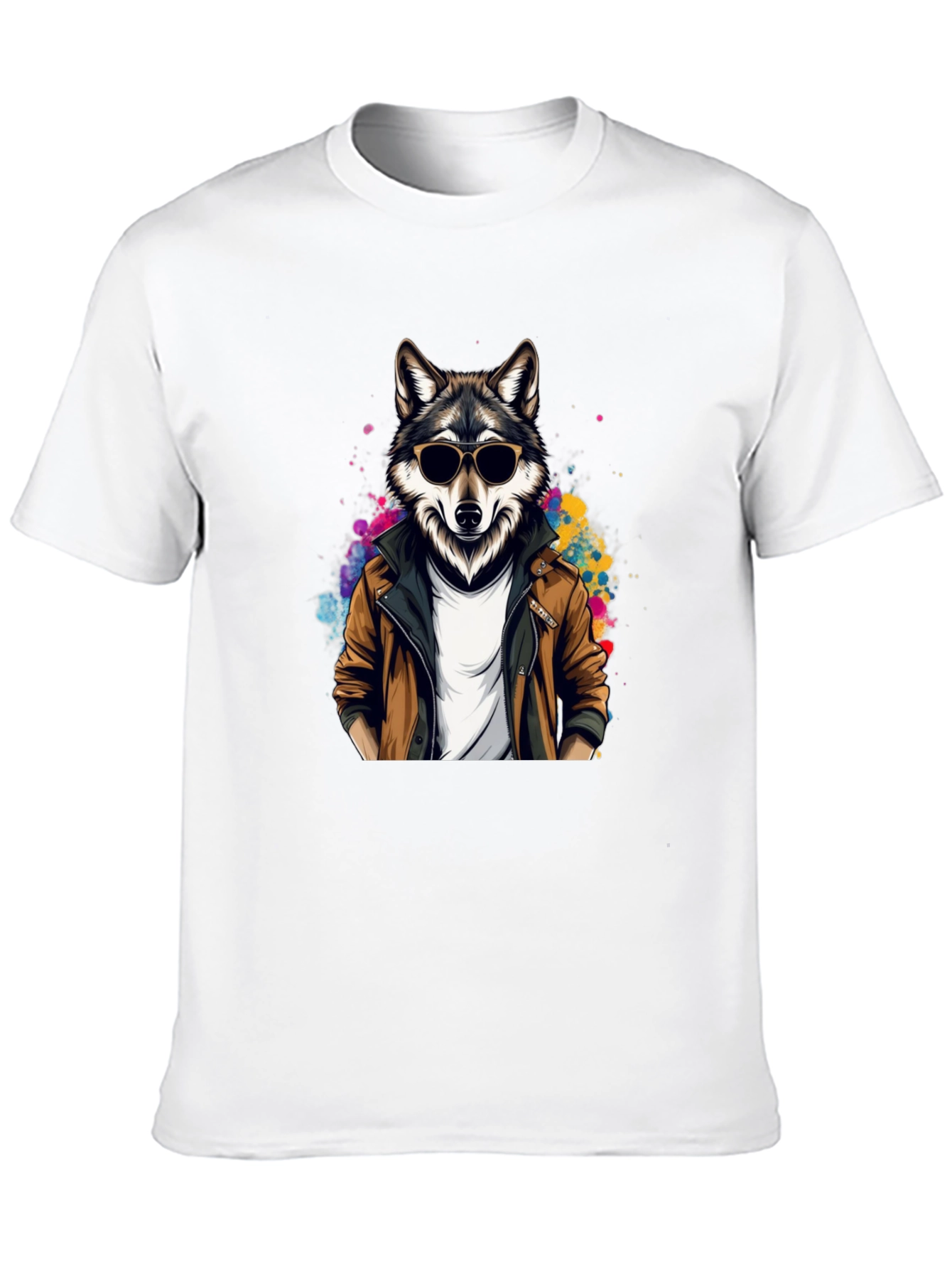 Cool Wolf in Leather Jacket T-Shirt
