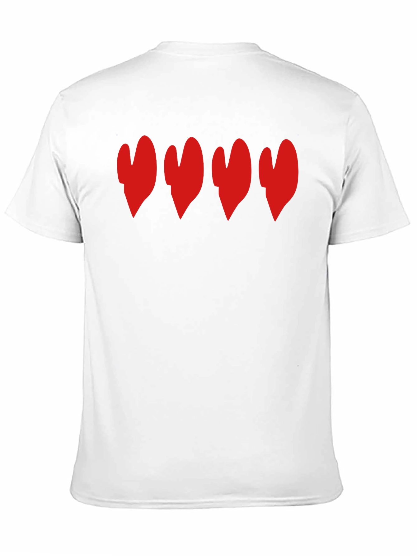 Heart Row Graphic T-Shirt - Casual Comfort